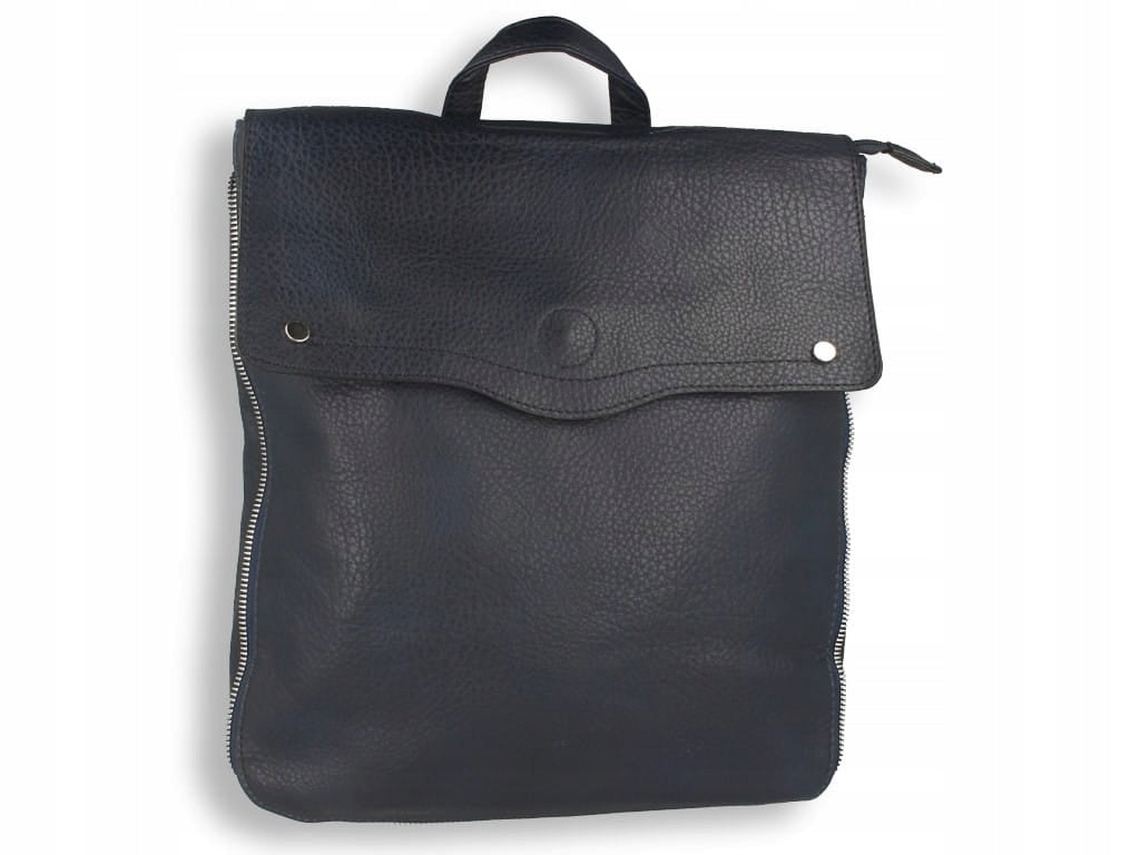 Women's Backpack Elegant A4 Navy Blue Main pattern plain