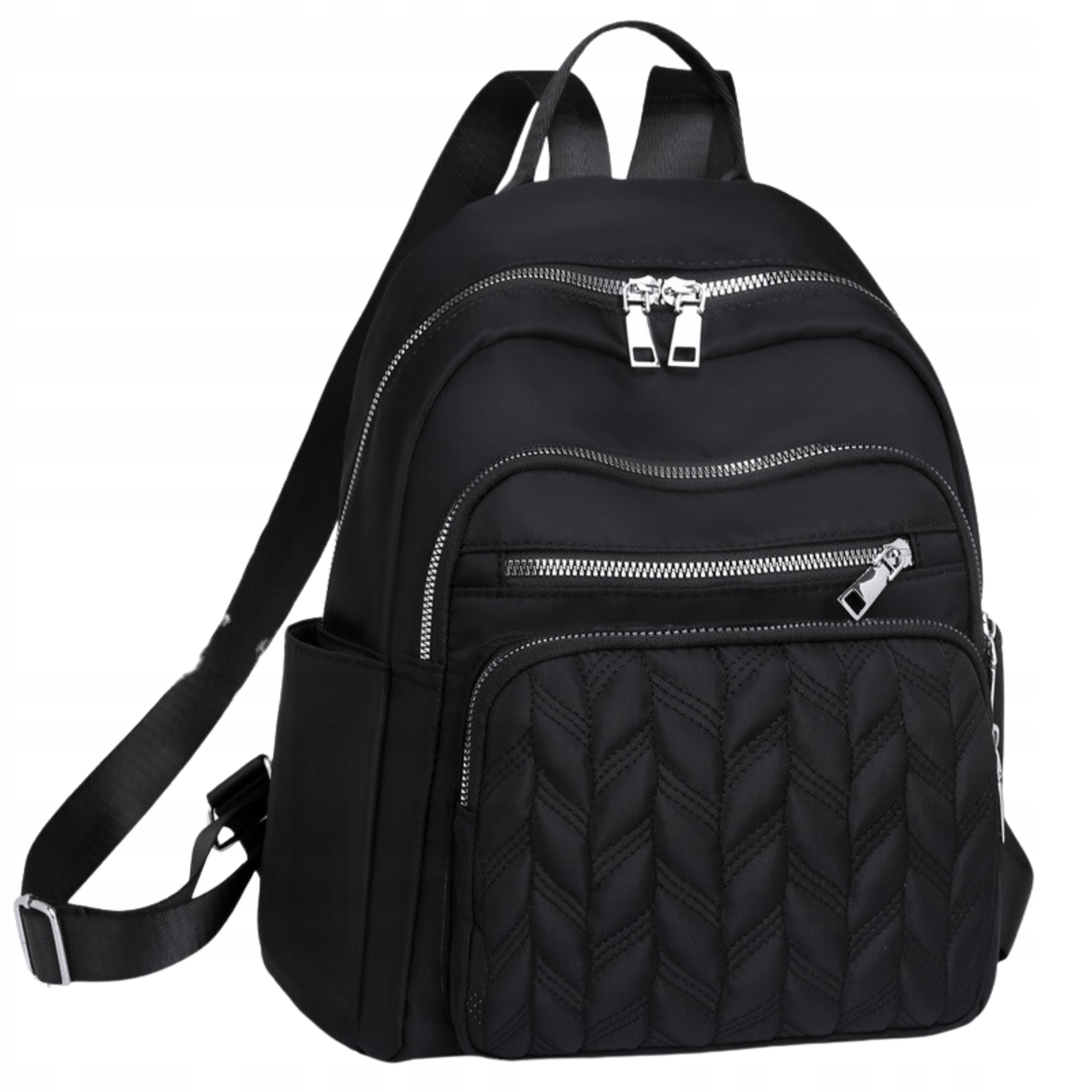 Women's Backpack Elegant Urban Shoulder Bag Black Quilted