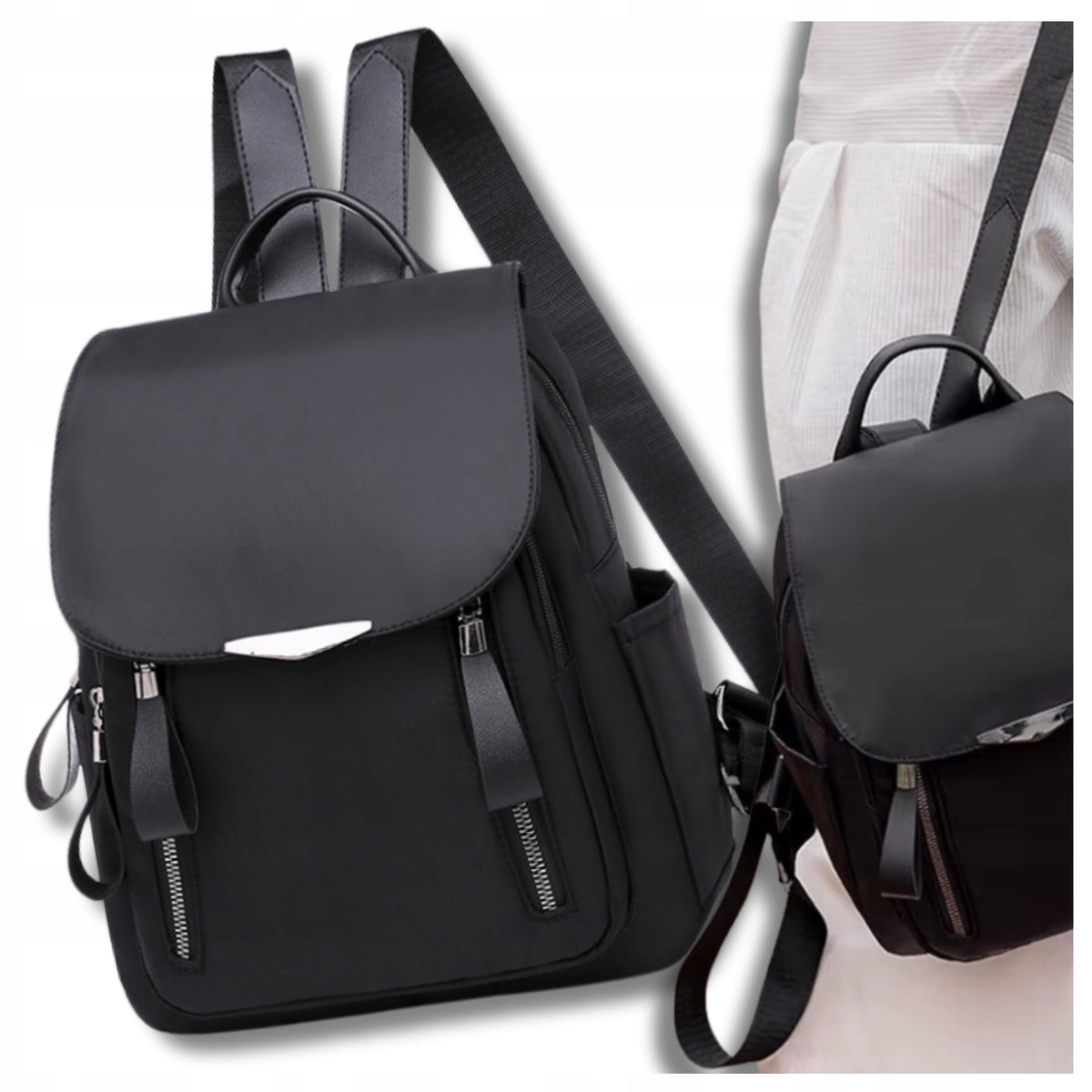 Women's Backpack Elegant Waterproof roomy black city carry-on Packaging status original