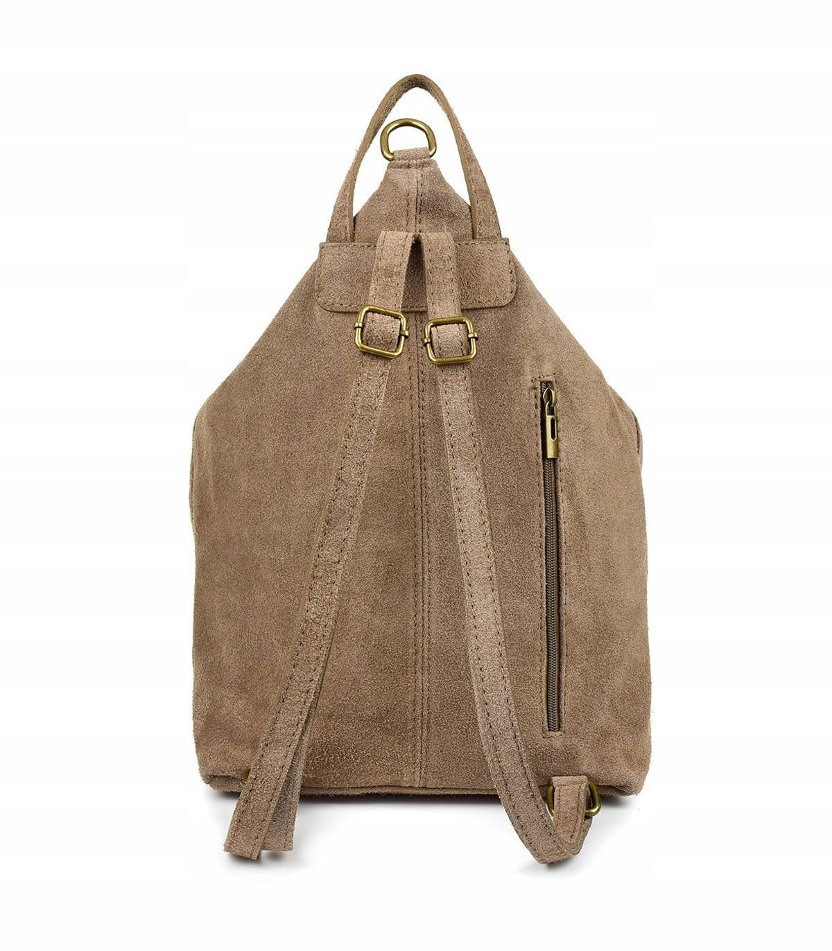 Women's Backpack Leather Suede Large Italian A4 Leather Reclining Bag Brand Vera Pelle