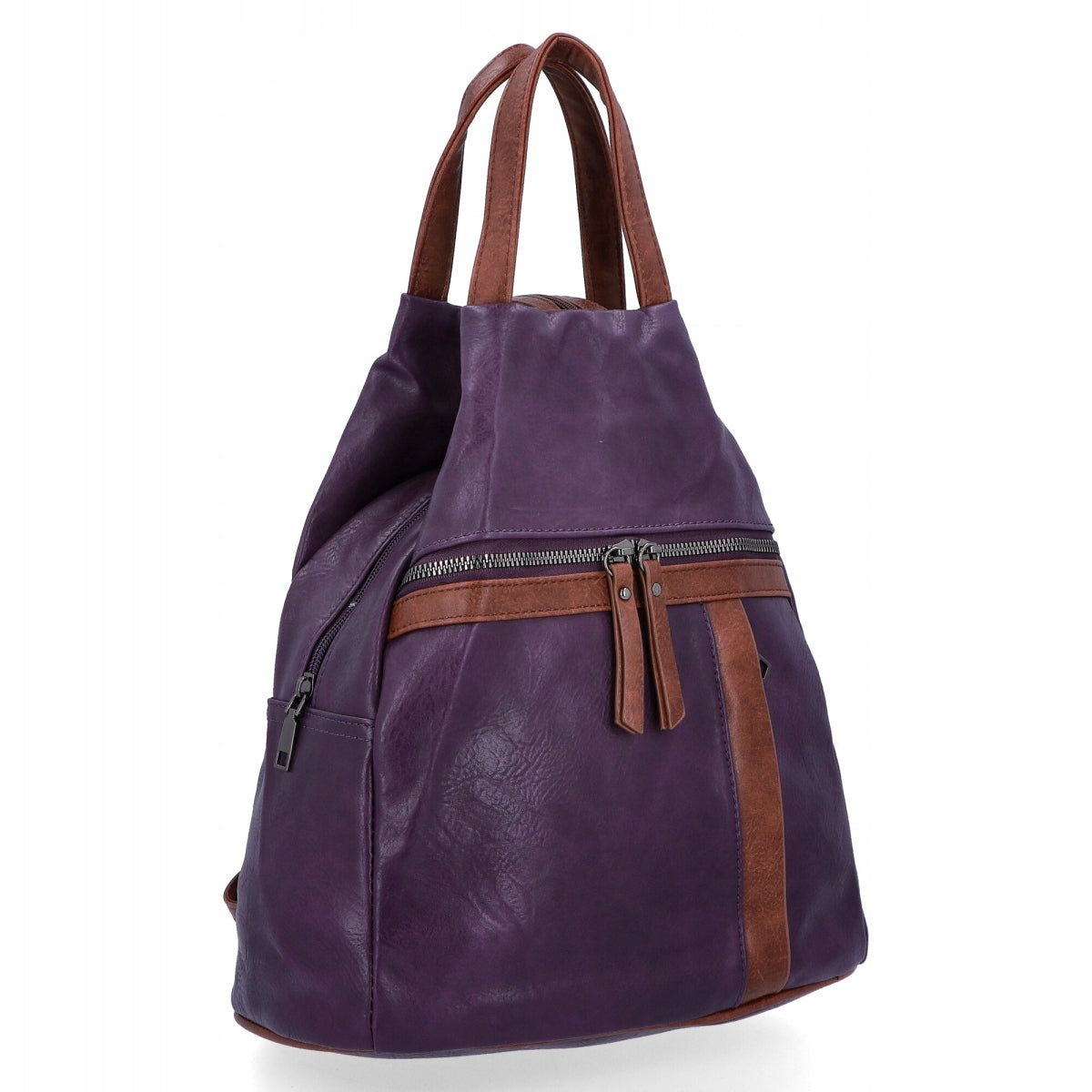 Women's Backpack Leather Urban Elegant Dark Purple Herisson 1402B321 Brand HERISSON