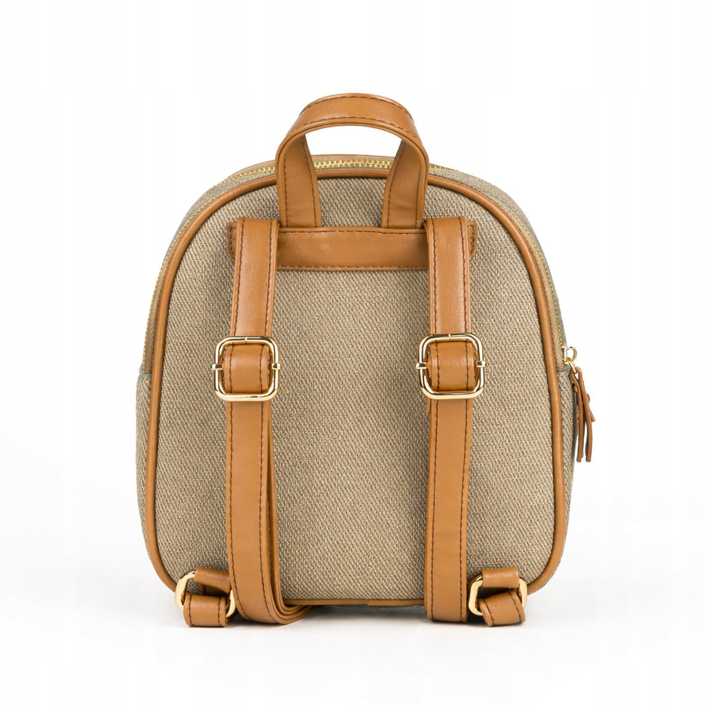 Women's Backpack MONNARI BAG1980 Khaki Green Small Urban Stylish 2 Compartments Brand Monnari