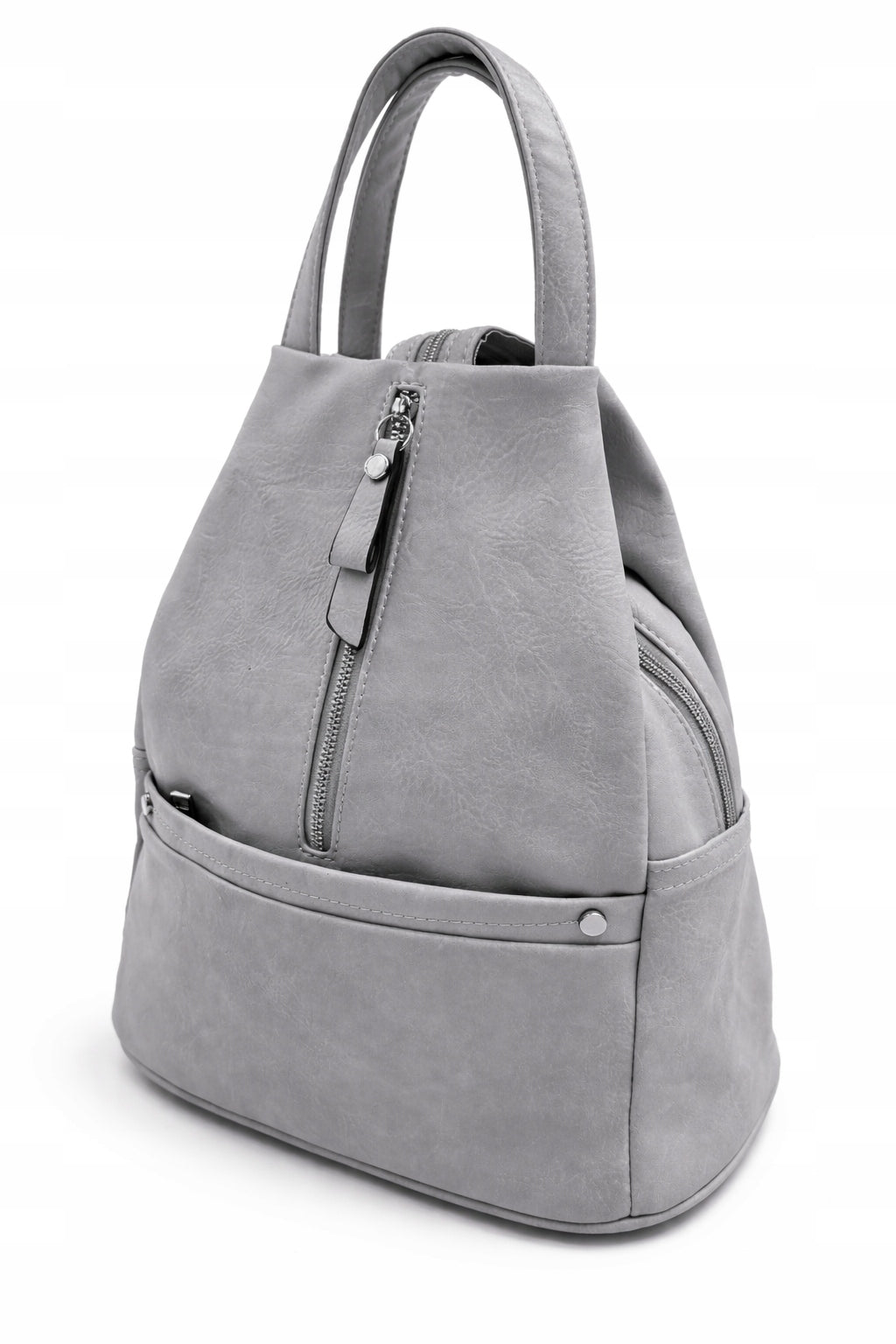 Women's Backpack Marco Contti Grey Urban Leather Eko 2in1 Brand Marco Contti