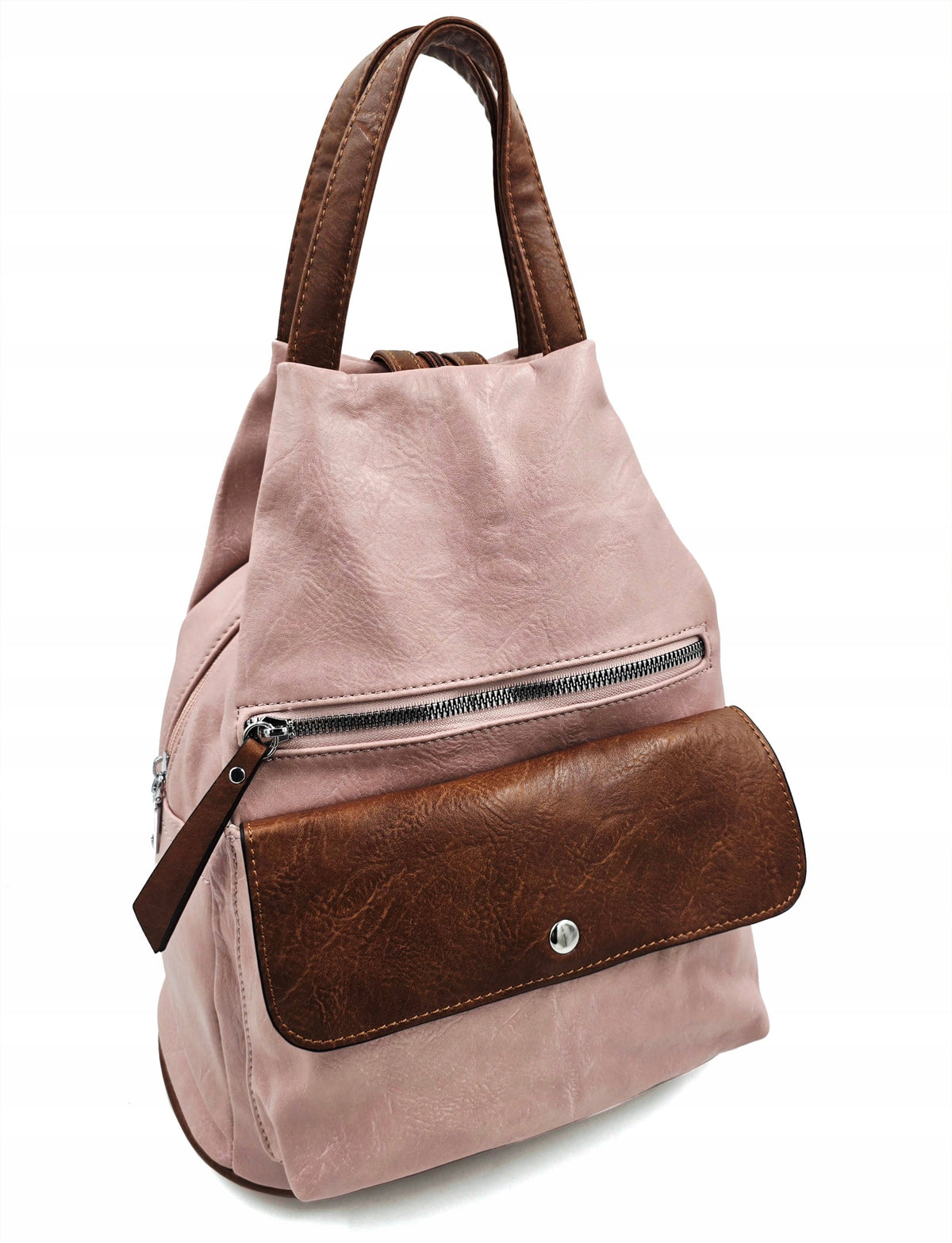 Women's Backpack Marco Contti Leather Powder Pink Backpack Bag Brand Marco Contti