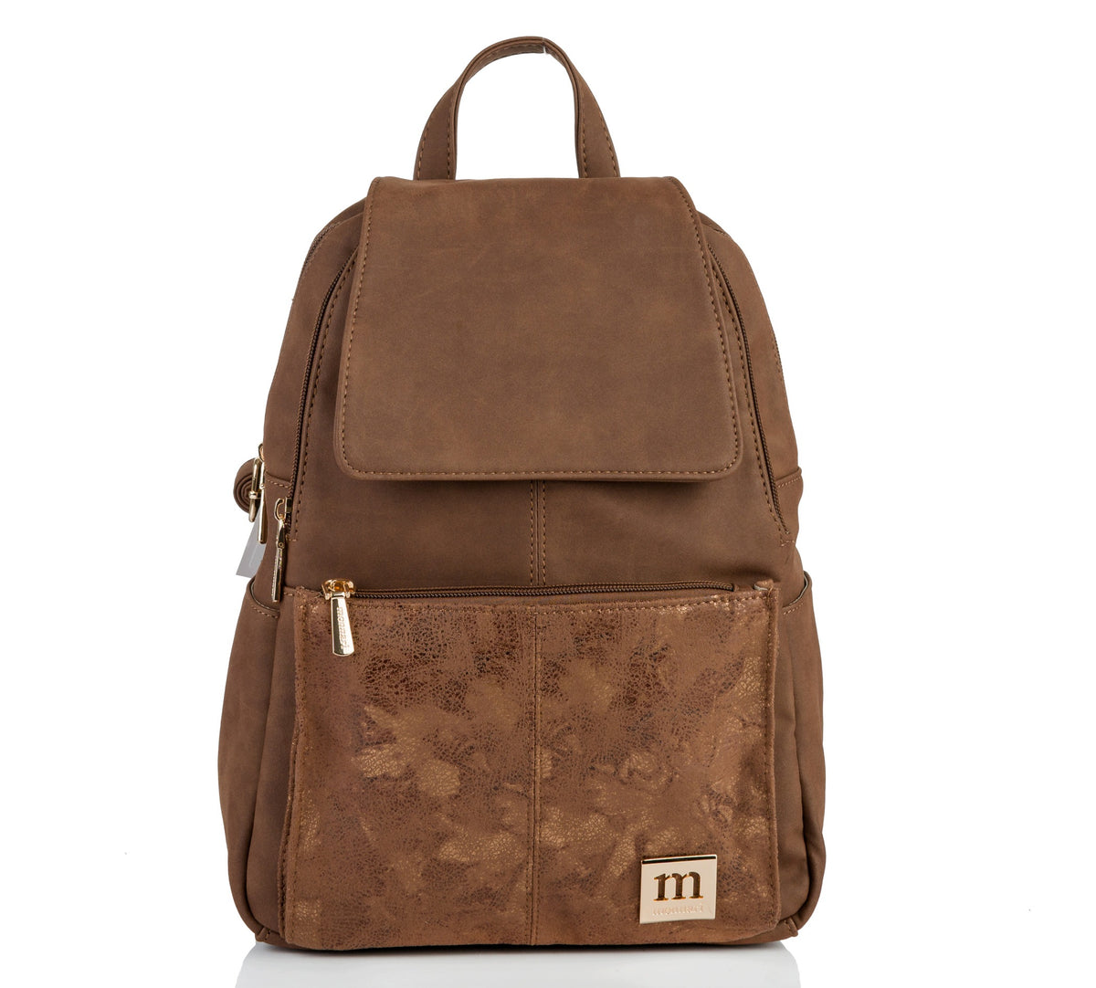 Women's Backpack Monnari Urban Brown Logo Practical Stylish Urban Flap Packaging status original