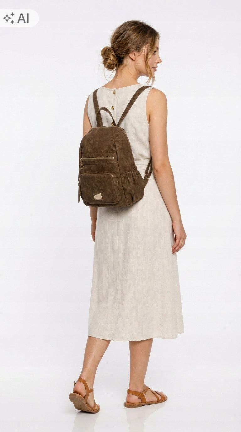 Women's Backpack Monnari Urban Logo Practical Stylish Urban Brown Packaging status original