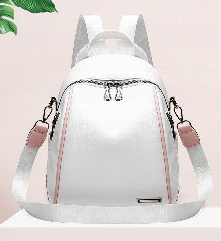 Women's Backpack School Work Backpack Elegant Eco Leather White Gift Packaging status original
