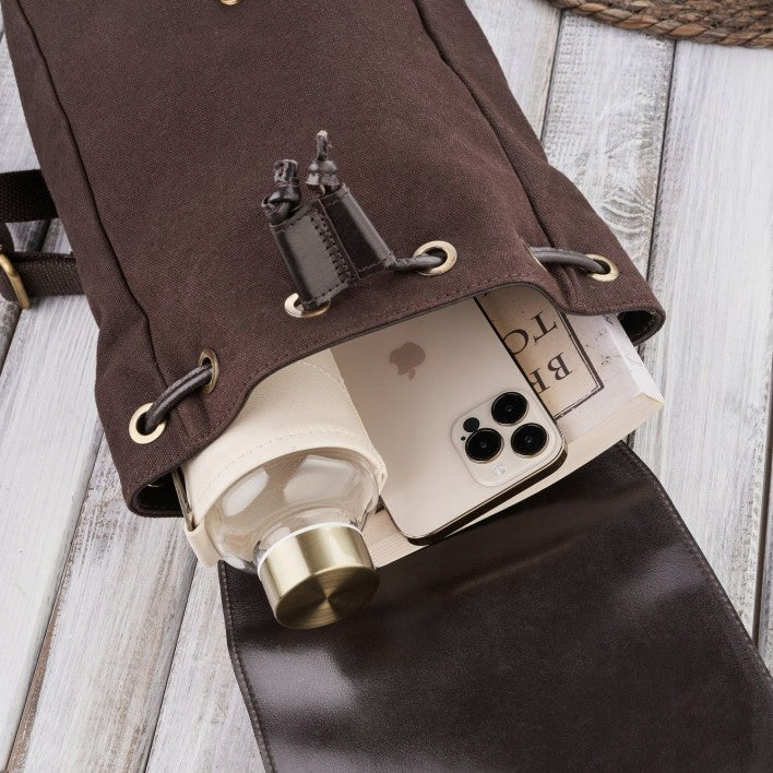 Women's Backpack Urban Small Brown Retro Leather Backpacks Paolo Peruzzi EAN (GTIN) 5905567205378