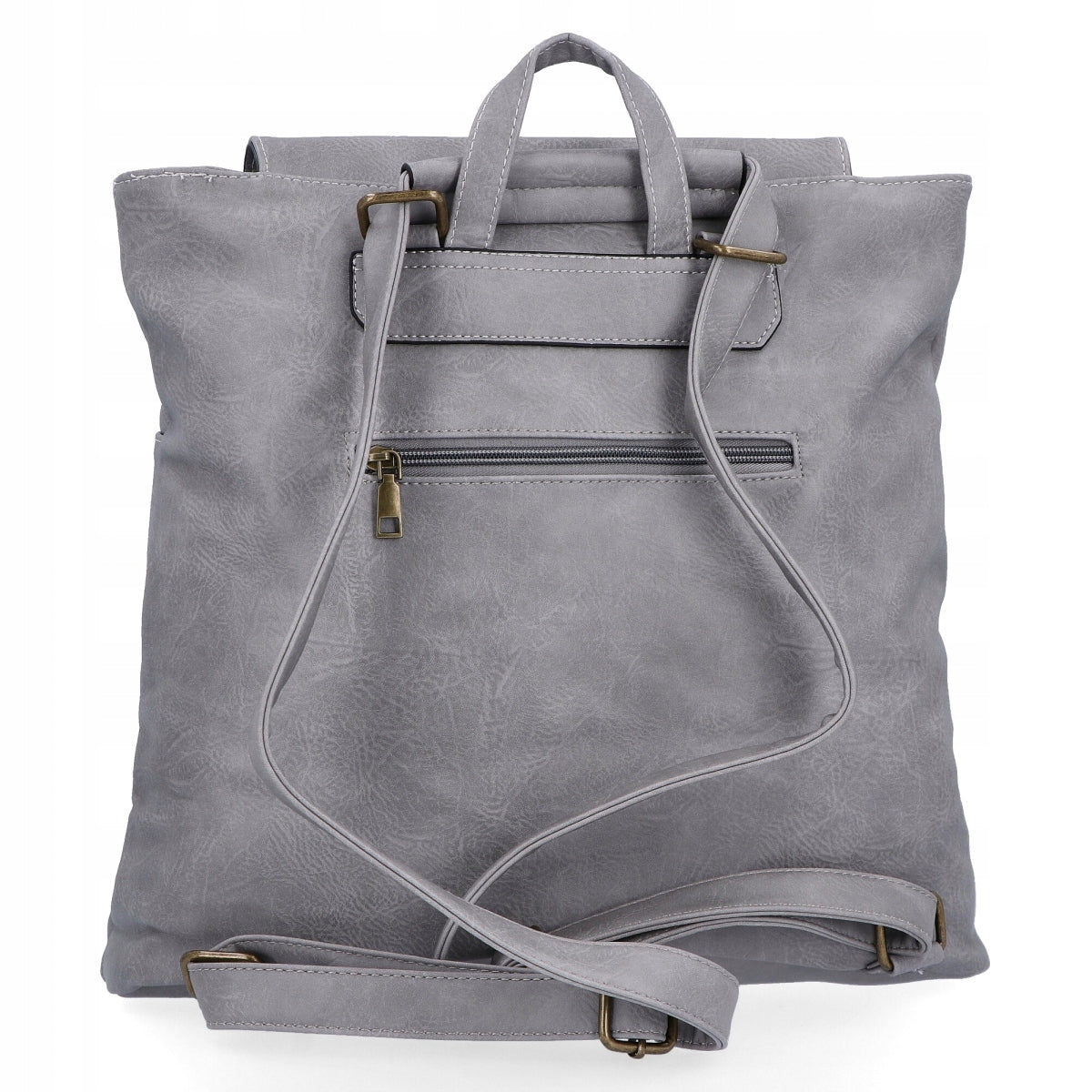 Women's Backpack Vintage XL Eco Leather Urban Light Grey Hernan HB0230 Kind elegant