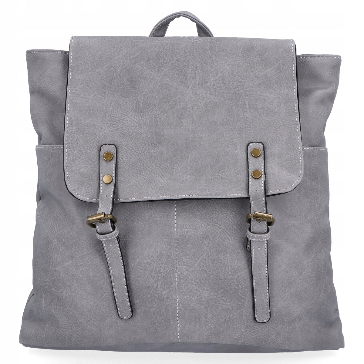 Women's Backpack Vintage XL Eco Leather Urban Light Grey Hernan HB0230