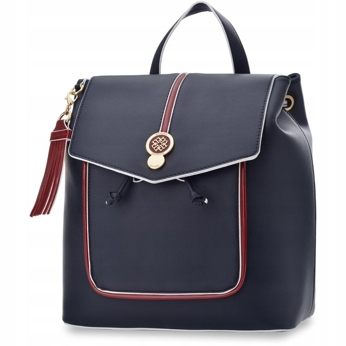 Women's Backpack Work Backpack Elegant Eco Leather Navy Blue Monnari Packaging status original