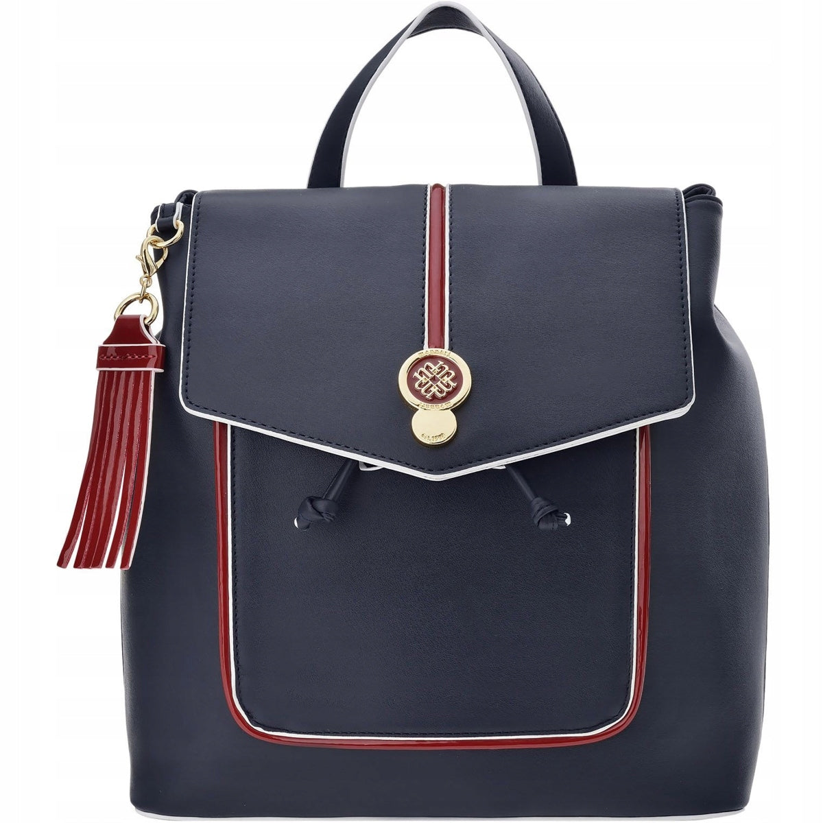 Women's Backpack Work Backpack Elegant Eco Leather Navy Blue Monnari