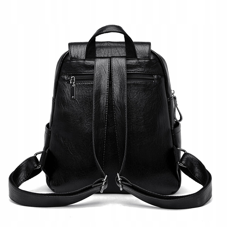 Women's Backpack Work School Backpack Elegant Eco Leather Black Gift Brand Likado