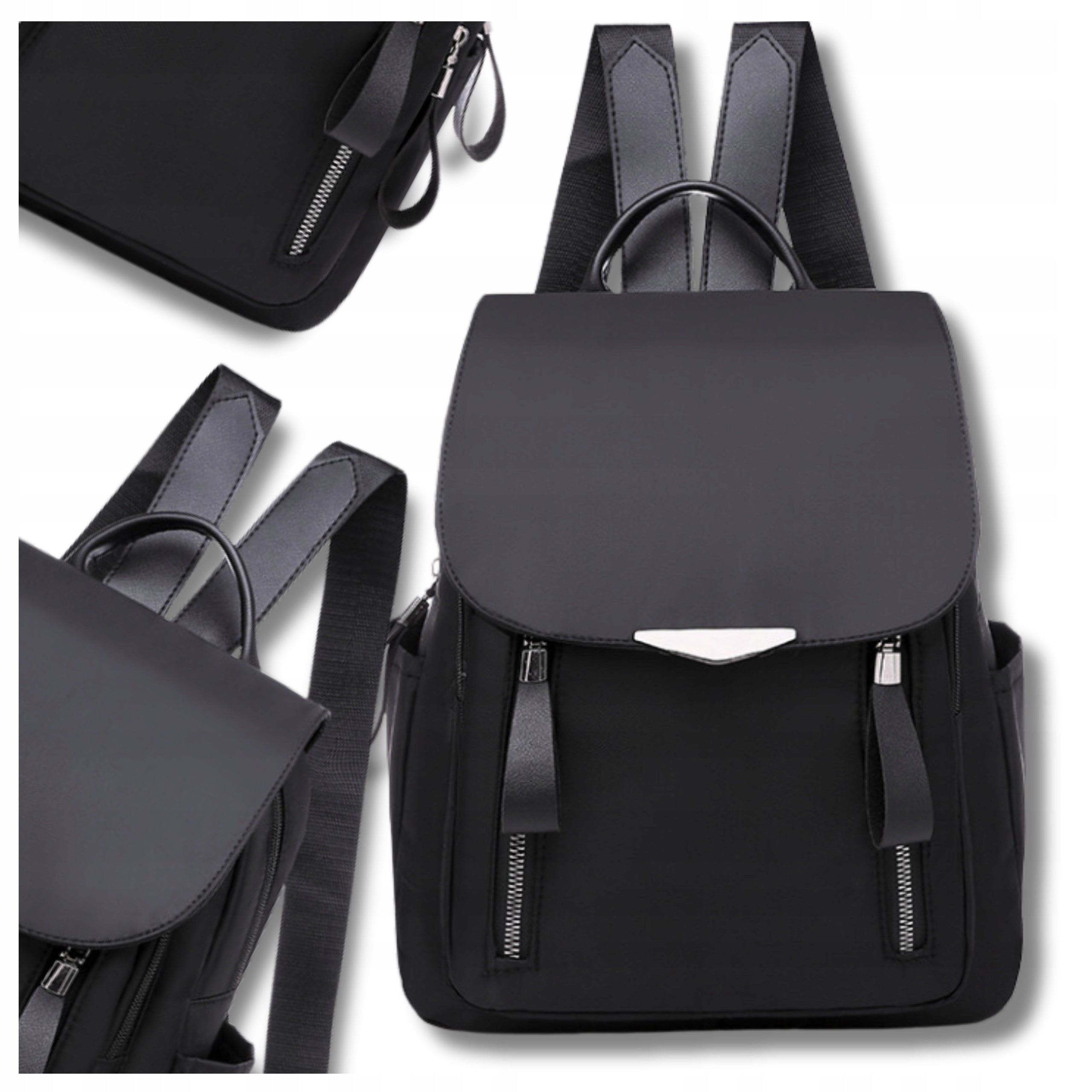 Women's Black Backpack Elegant Waterproof Urban Sports