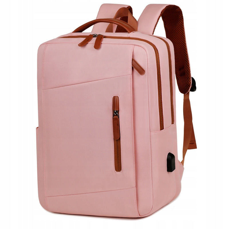 Women's Business Backpack For Laptop Tablet Elegant Spacious Formal Pink