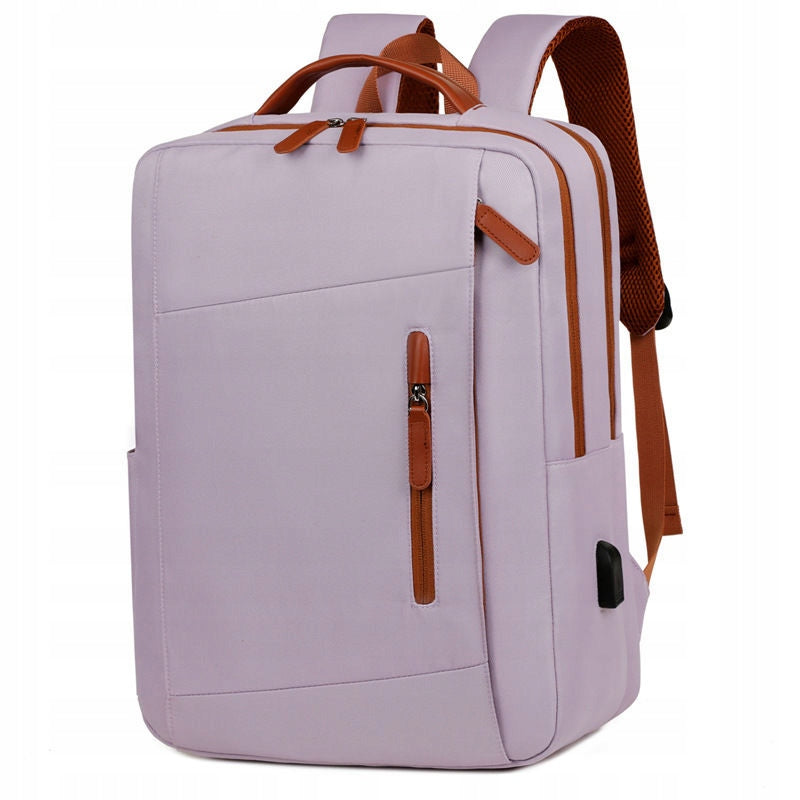 Women's Business Backpack For Laptop Tablet Elegant Spacious Purple