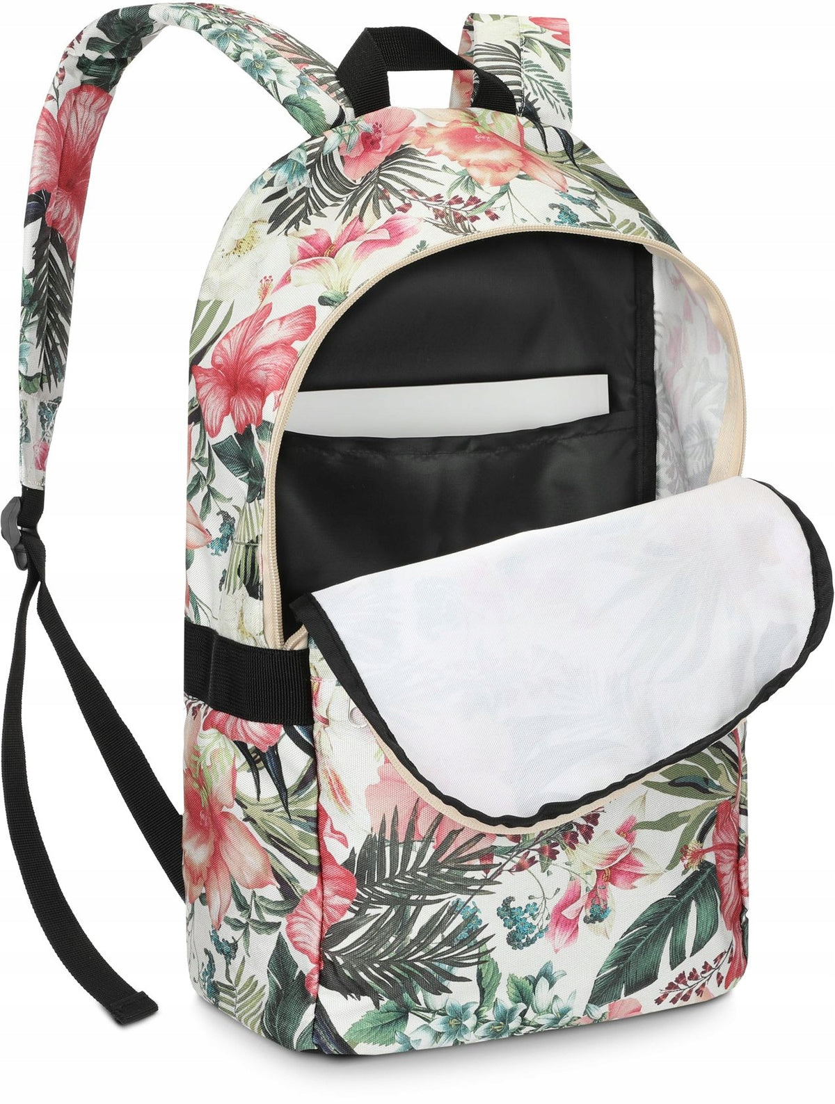 Women's City Backpack with Flowers for School Work Multicolored ZG696 Brand Zagatto