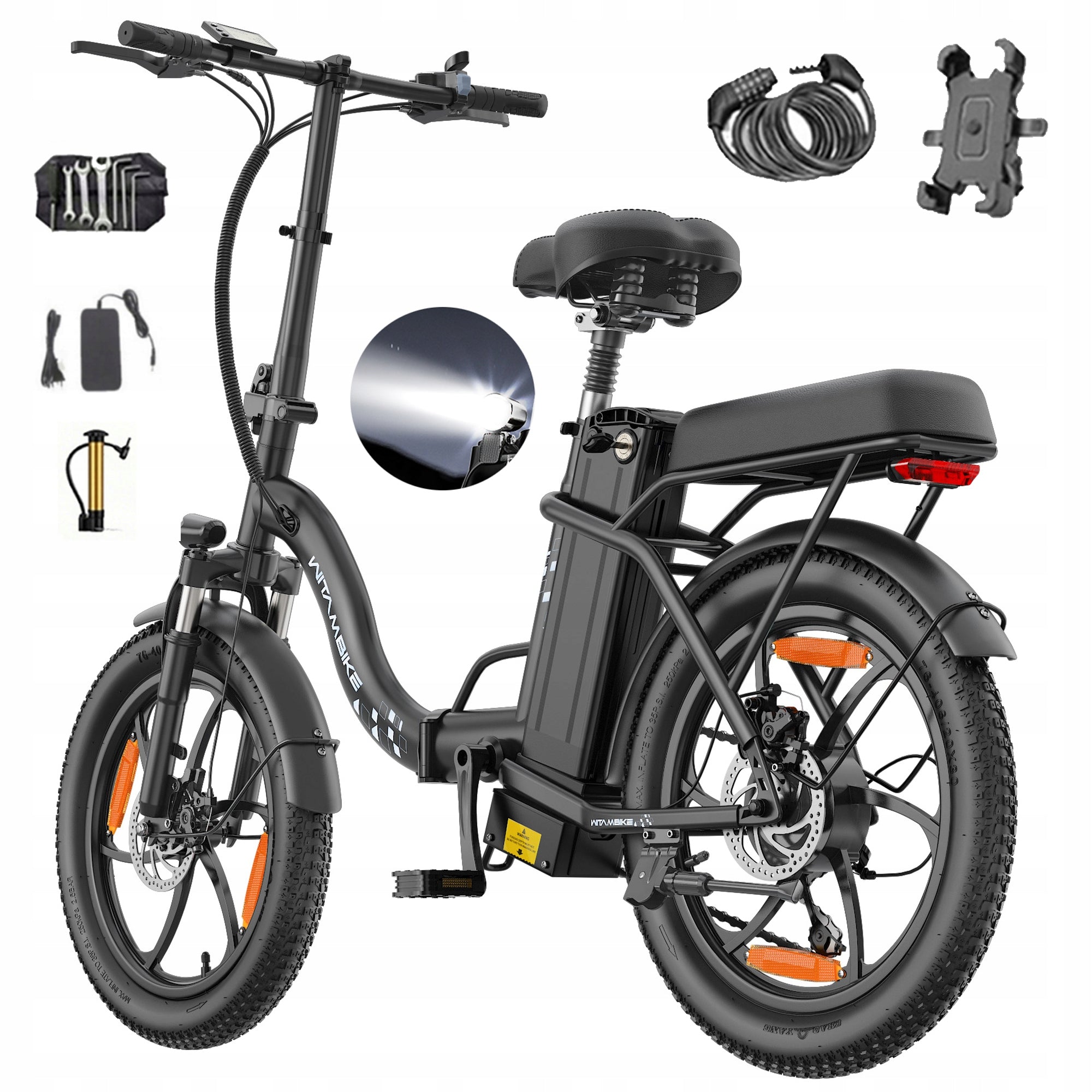 Women's/Men's WITAMBIKE 250W 16AH 100km Shimano Black PL