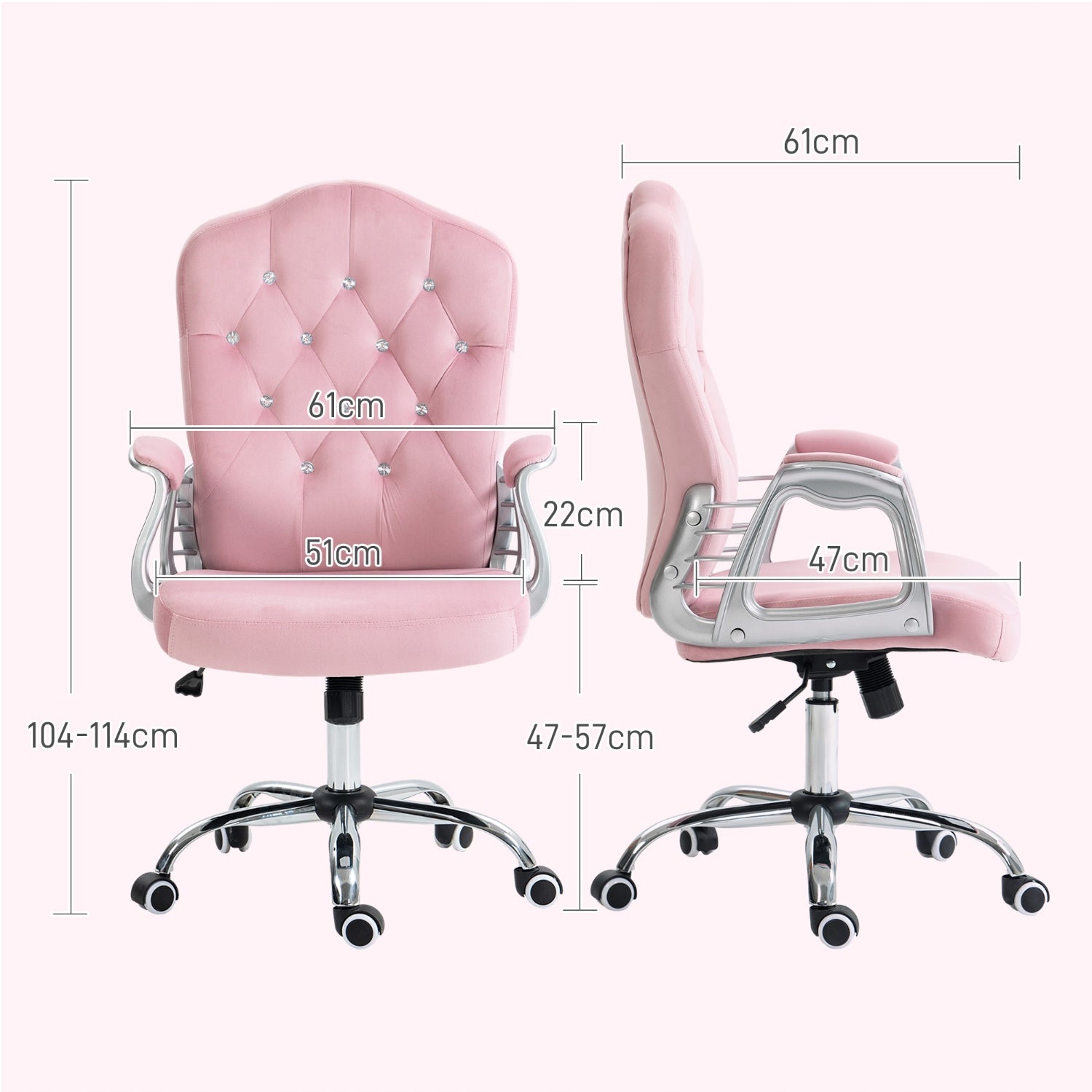 Women's Office Chair Ergonomic, Adjustable, Pink Brand no brand