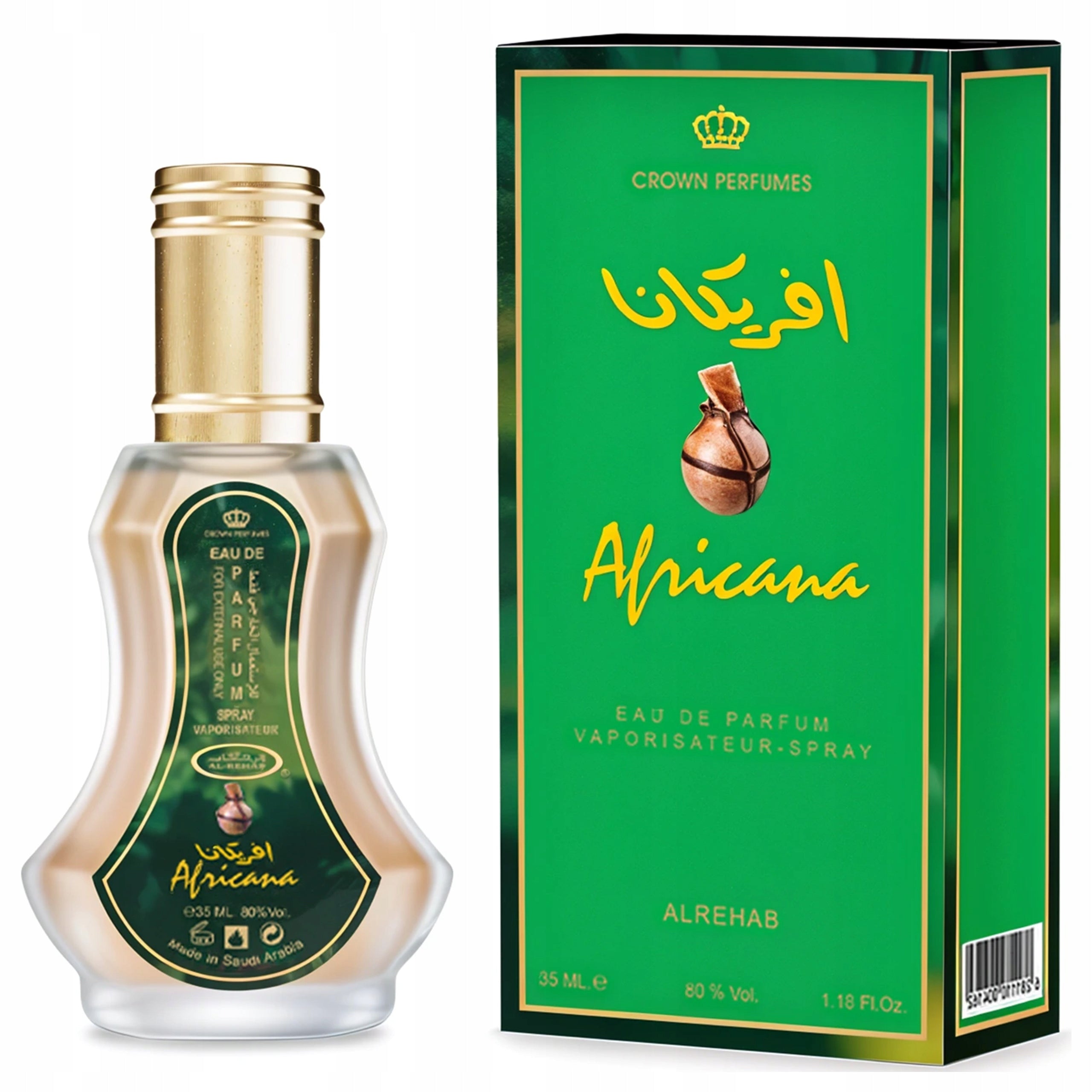 Women's Perfume Arabic Al-Rehab Africana 35ml Musk Spicy + Samples Packaging status original