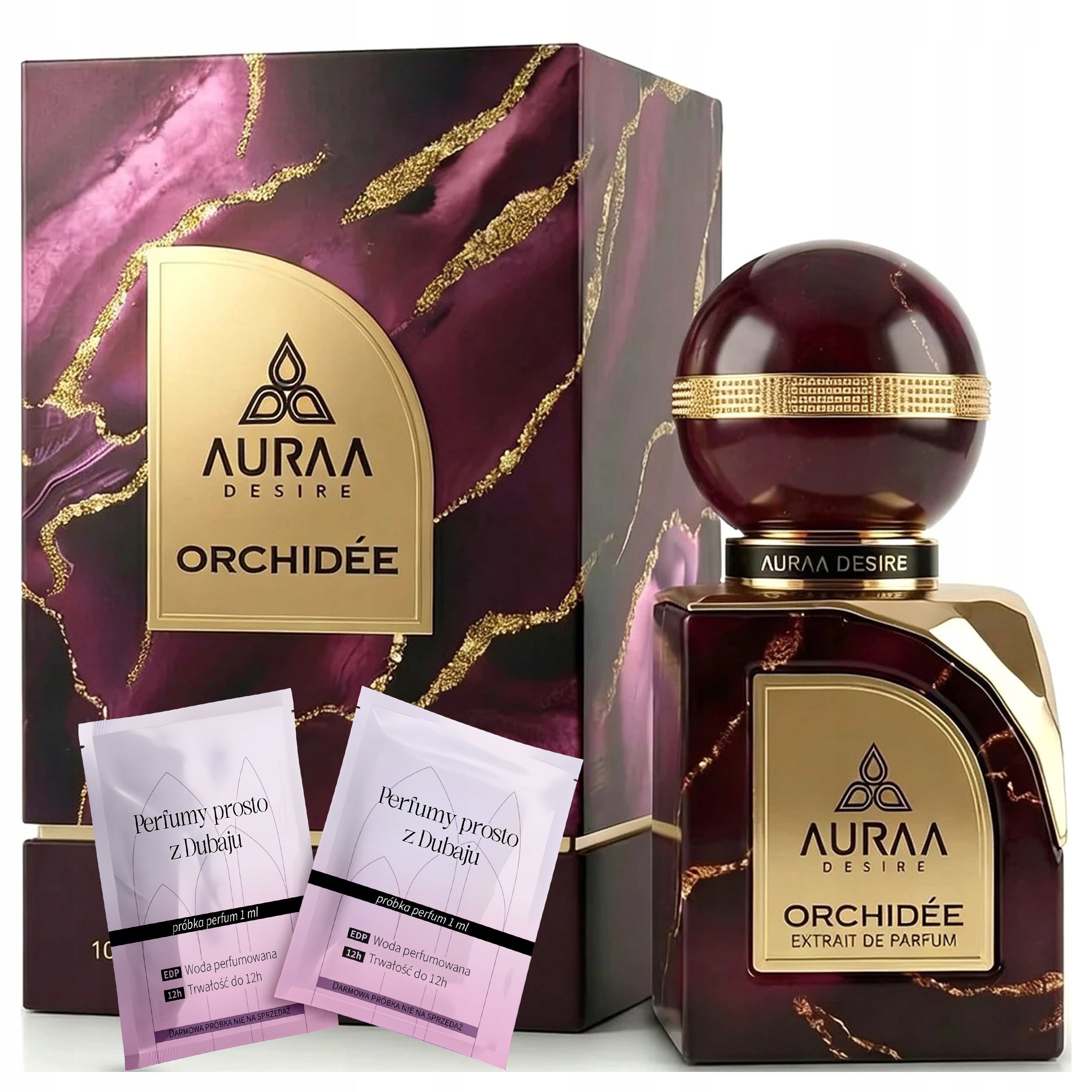 Women's Perfume Auraa Desire Orchids Extrait De Parfum Oriental +2Samples