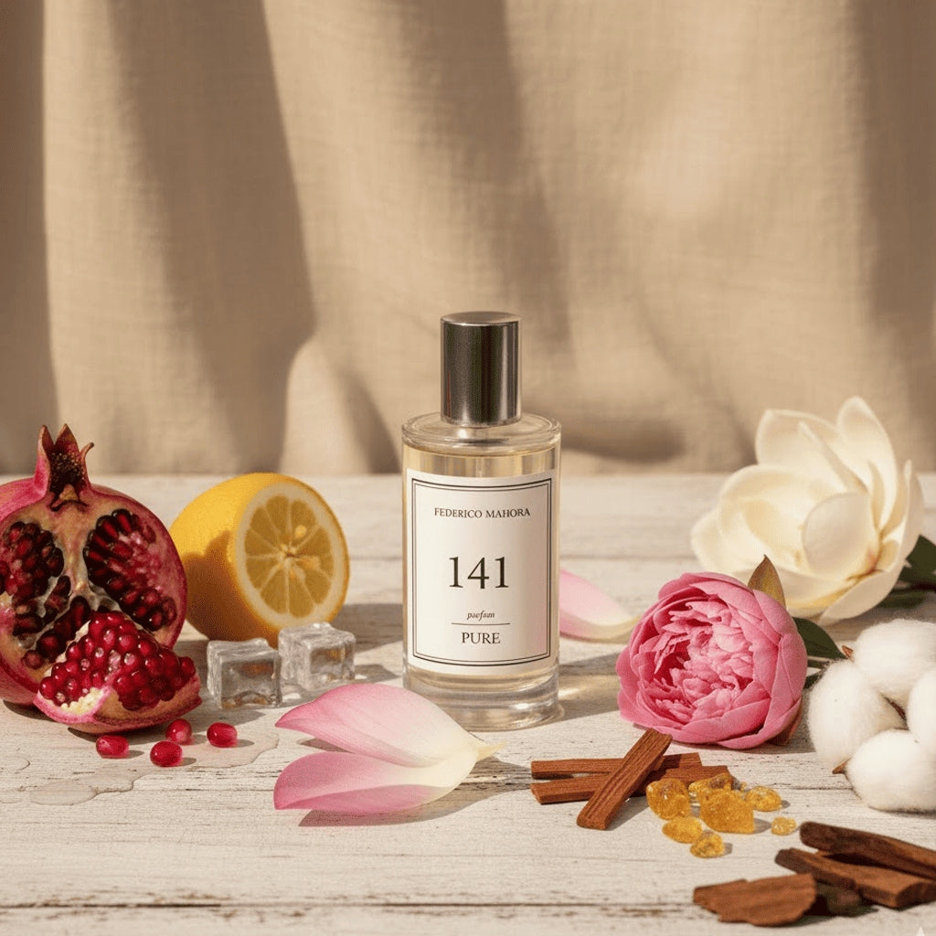 Women's Perfume FM 141 PURE 20% 50ml Floral Yuzu Pomegranate Lotus Musk Ambra Packaging status original