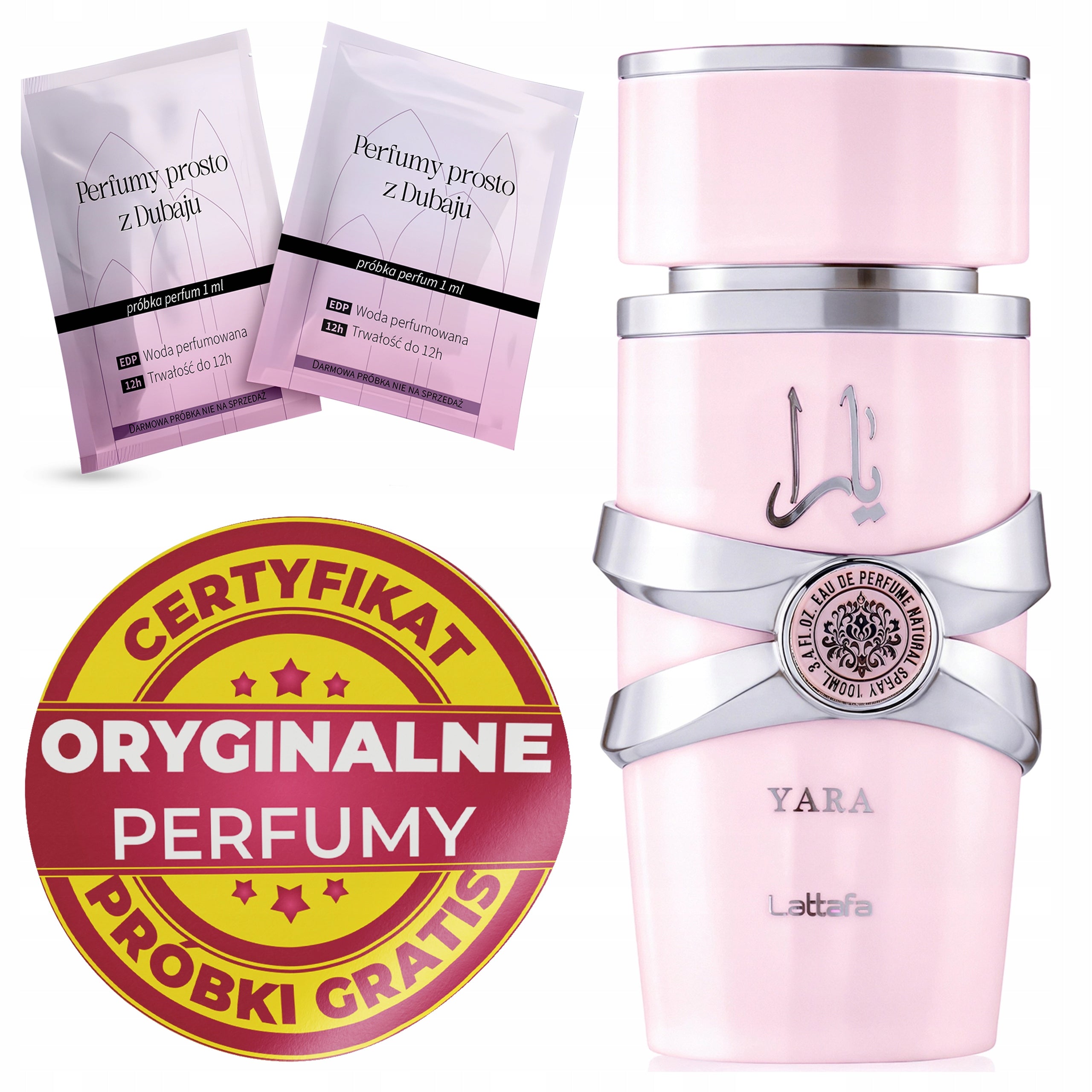 Women's Perfume Lattafa Yara ORIGINAL 100ml + Samples Certificate