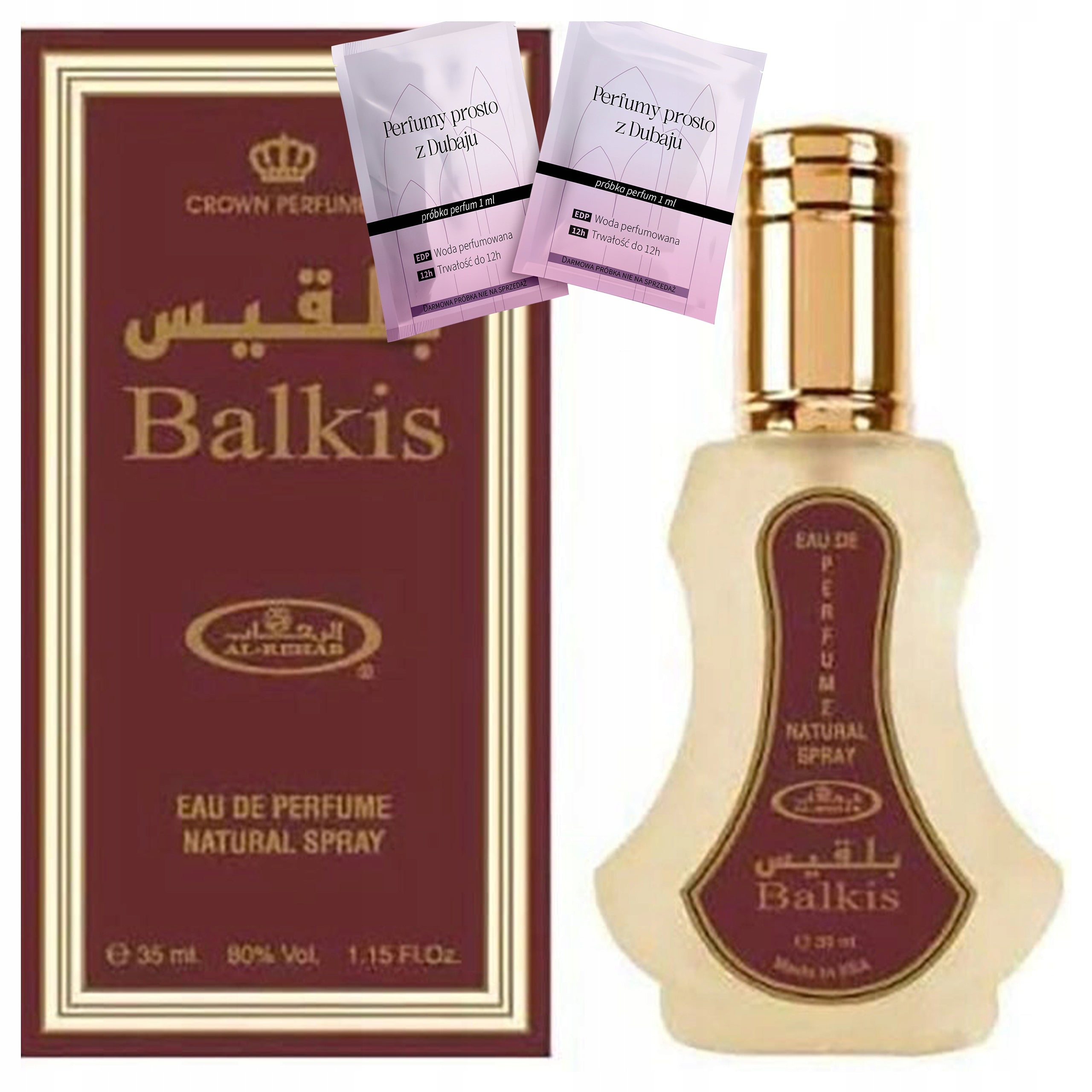 Women's Perfume Unisex Arabic Al-Rehab Balkis + 2 Samples Freebie