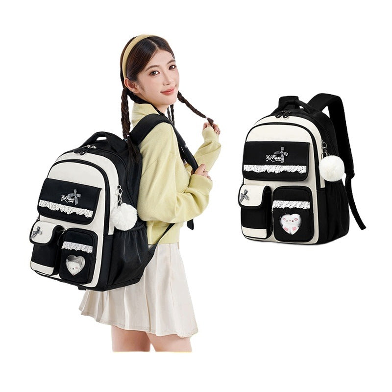 Women's School Backpack 3-6 Class Style Ins High Quality Large Capacity