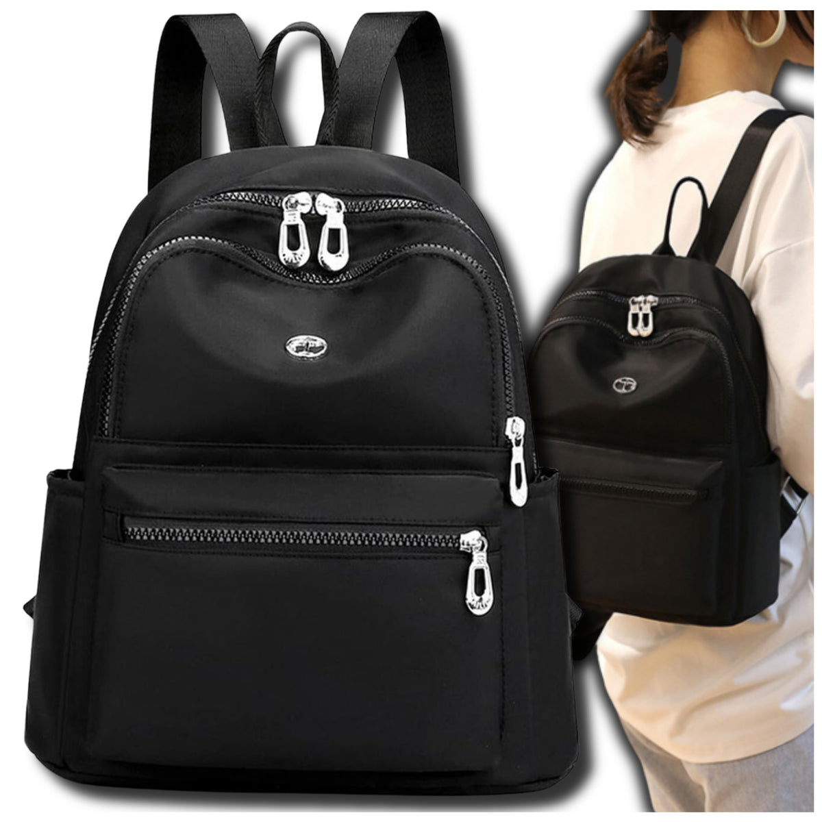 Women's School Backpack Elegant Urban Black Waterproof roomy travel Brand EdiBazzar