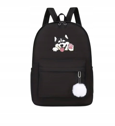 Women's School Backpack with Husky Dog Cute Husky Dog School Gift