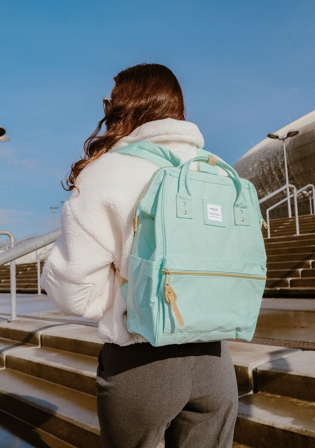 Women's School Laptop Backpack 15,6" Himawari 9001 USB #25 mint Brand Himawari