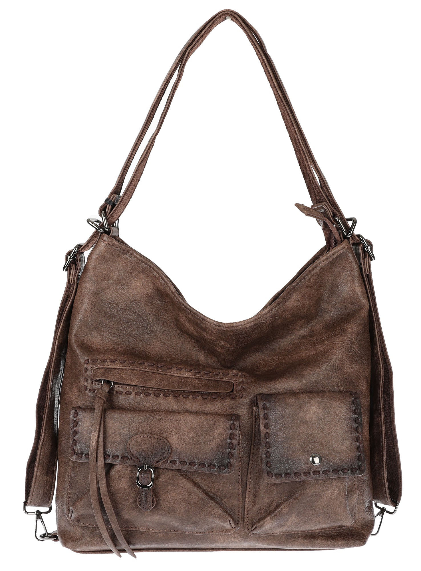Women's Shopper Backpack 2in1 bag SP93431 Chocolate