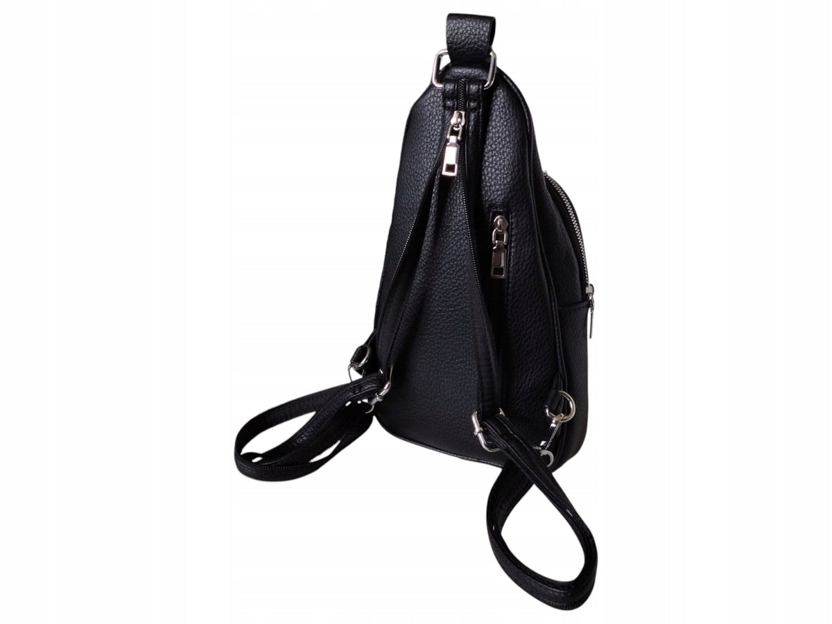 Women's Shoulder Backpack, Women's Bag, Small Urban, Eco Leather, Black Brand no brand