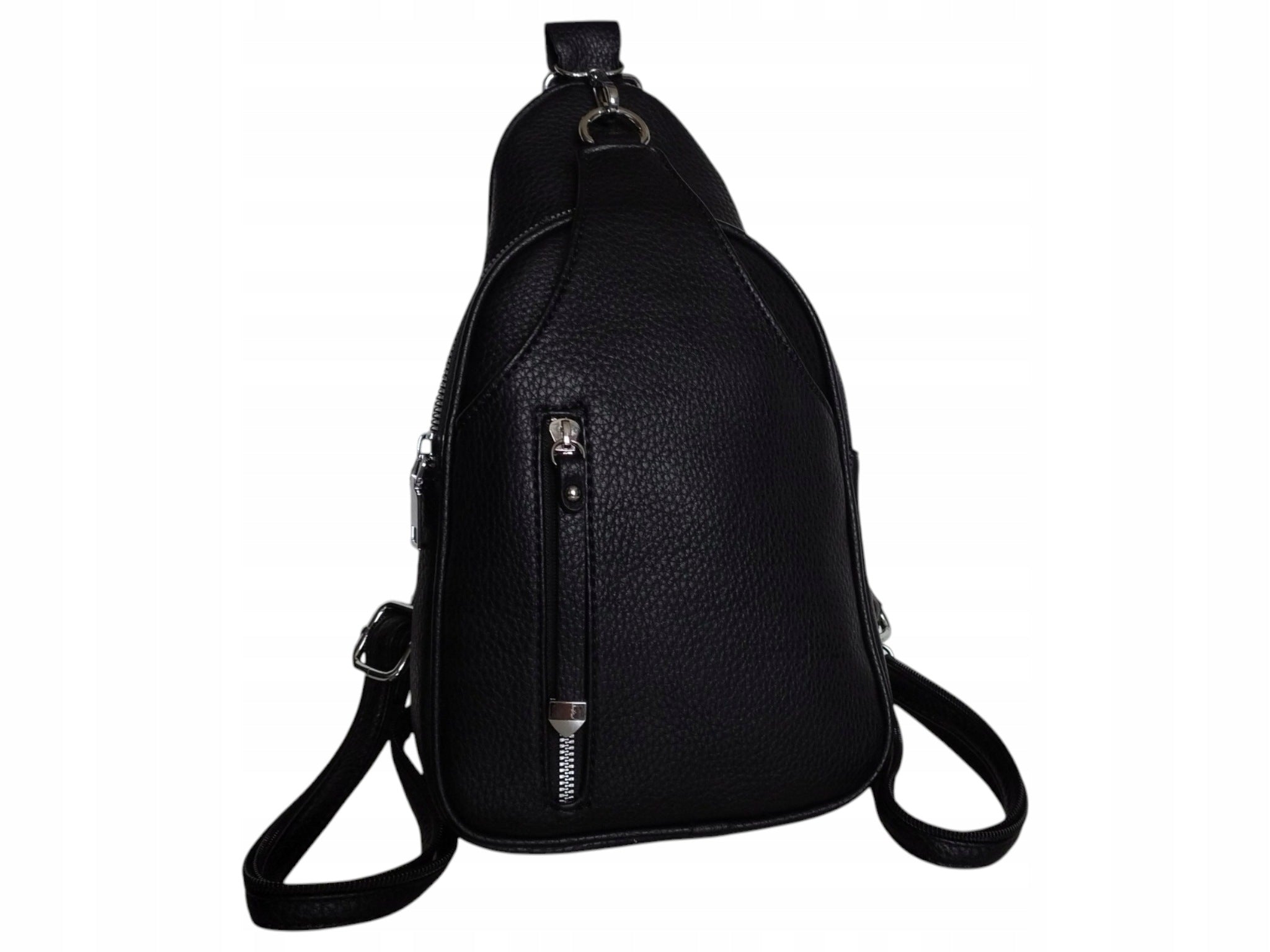 Women's Shoulder Backpack, Women's Bag, Small Urban, Eco Leather, Black Packaging status original