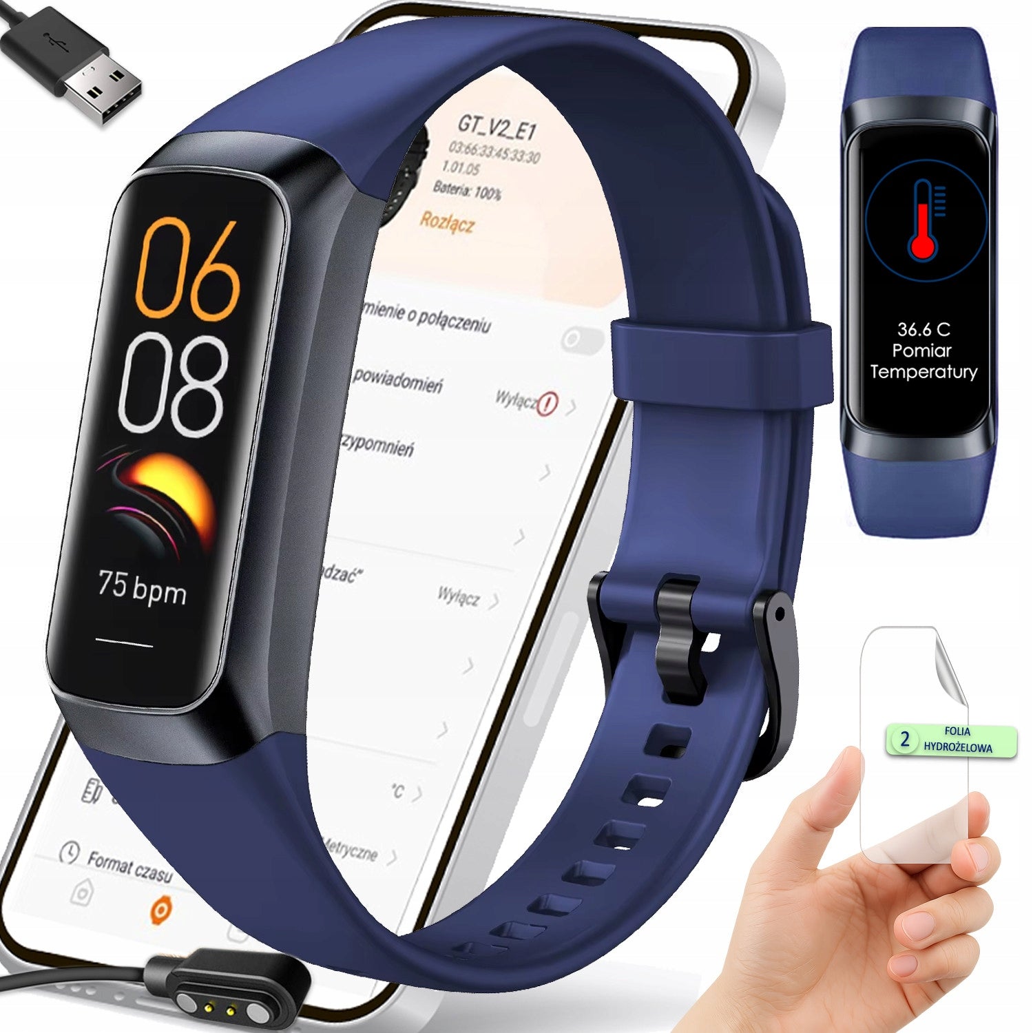 Women's Smartwatch Band Men's Sport Pedometer Pulse Kcal Oxygen Temperature