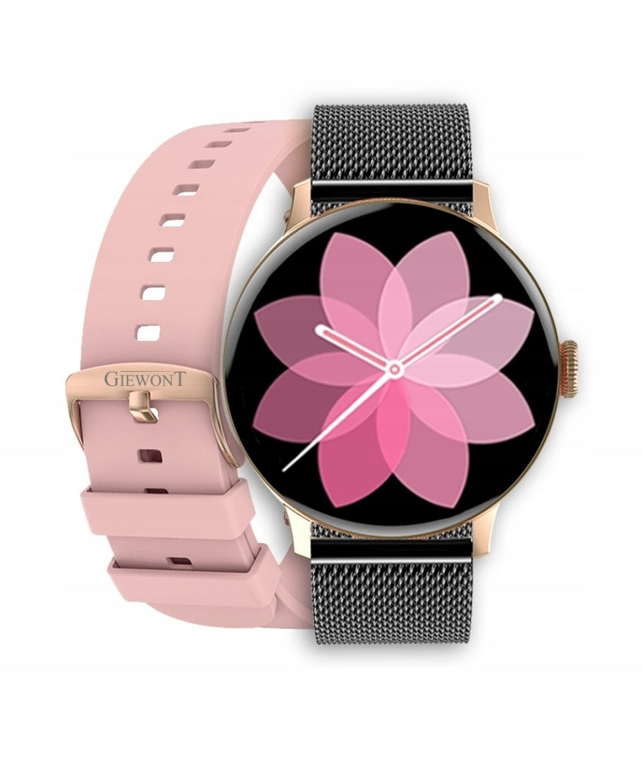 Women's Smartwatch GIEWONT Rose Gold Black Packaging status original