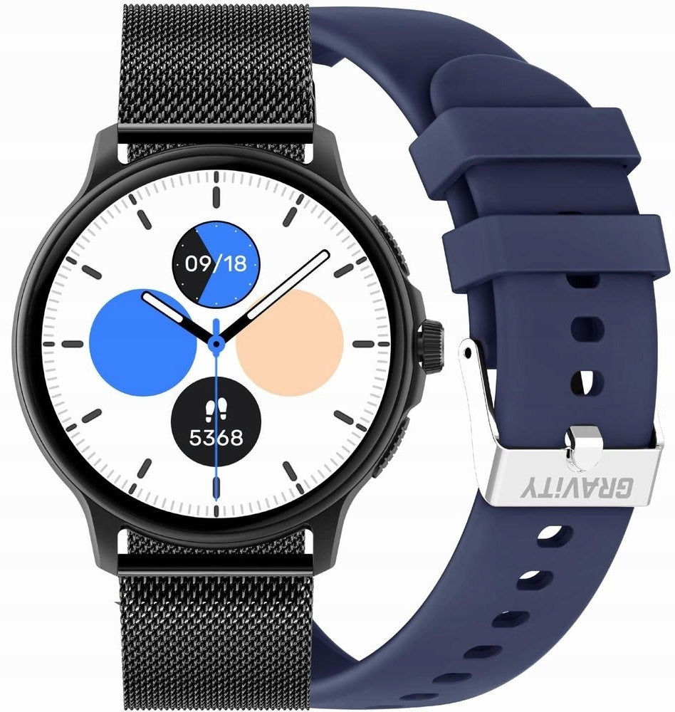 Women's Smartwatch GRAVITY GT12-2 Navy Blue Silicone Strap + Part Bracelet