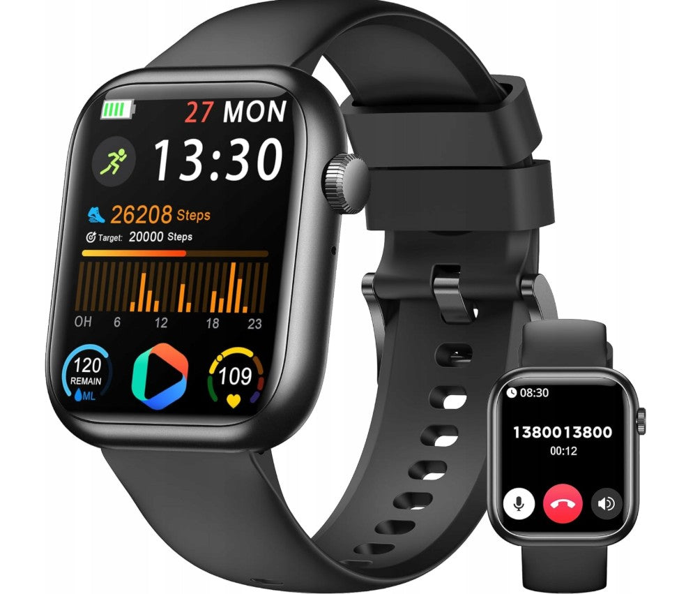 Women's Smartwatch M104 1.83" Bluetooth Talk IP68 Black
