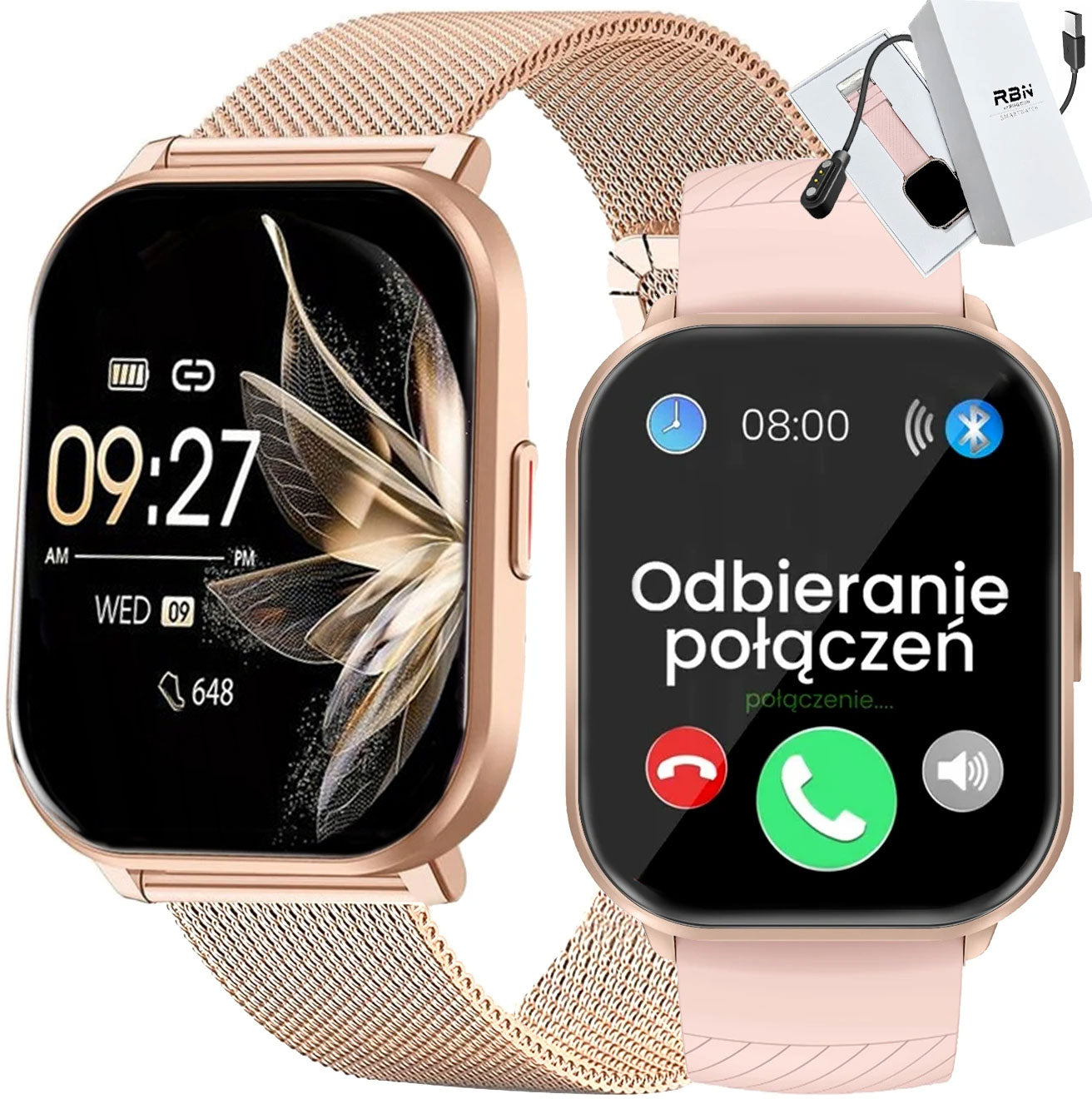 Women's Smartwatch Rubicon RNCF34 Bluetooth Talk 2 Straps Pink