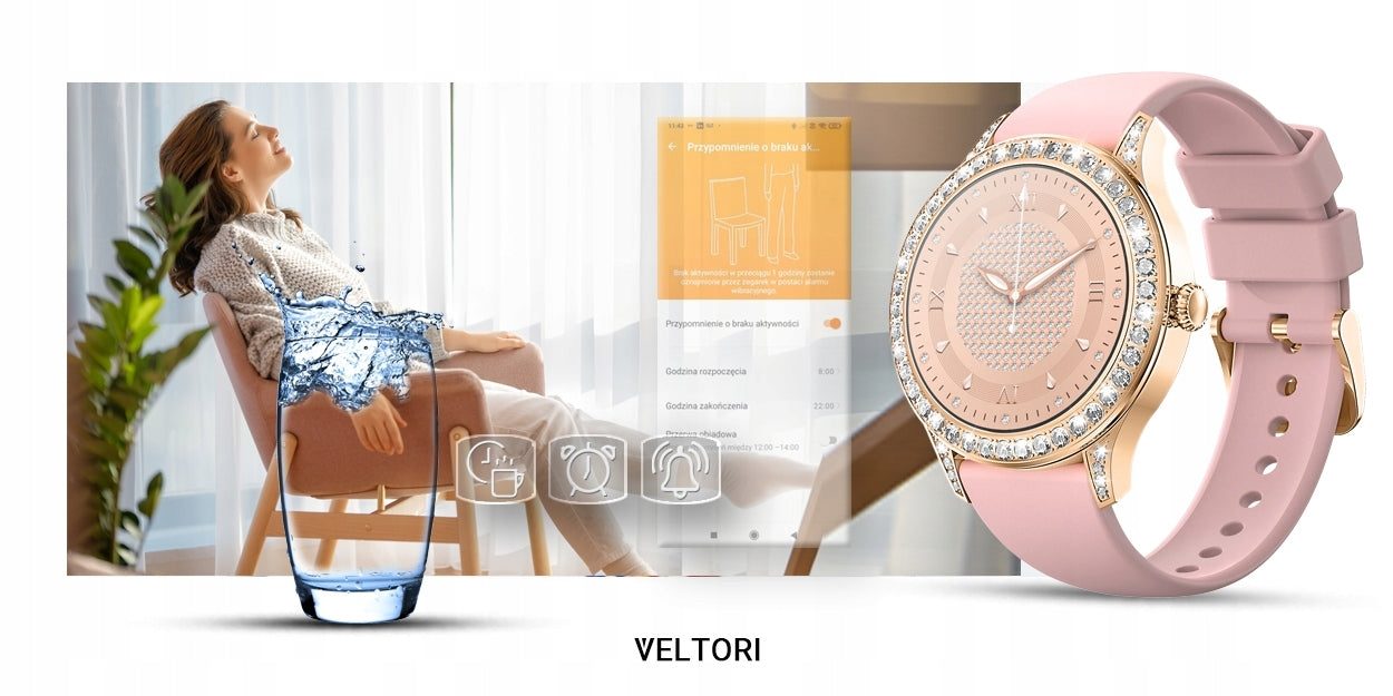 Women's Smartwatch VELTORI VT360-1 Pink Silicone Strap Model other
