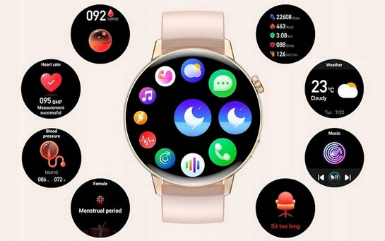 Women's Smartwatch with Pedometer, Heart Rate Monitor, Sleep Monitor, DIY Shield Packaging status original