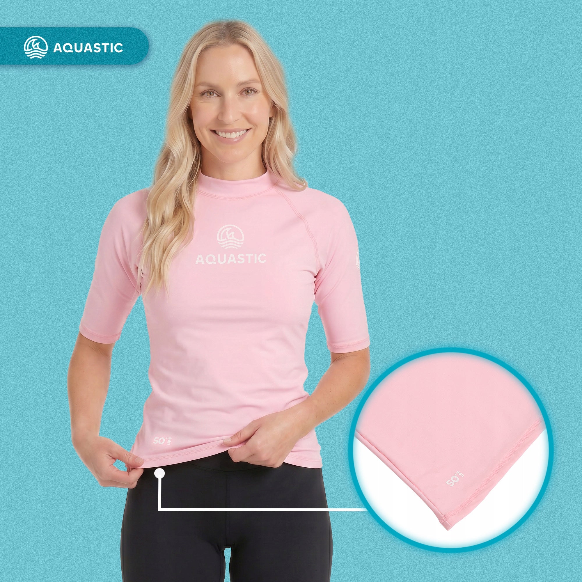 Women's T-shirt AQUASTIC Rimos WMNS UV 50+ UPF ELASTIC QUICK-DRYING M Size M