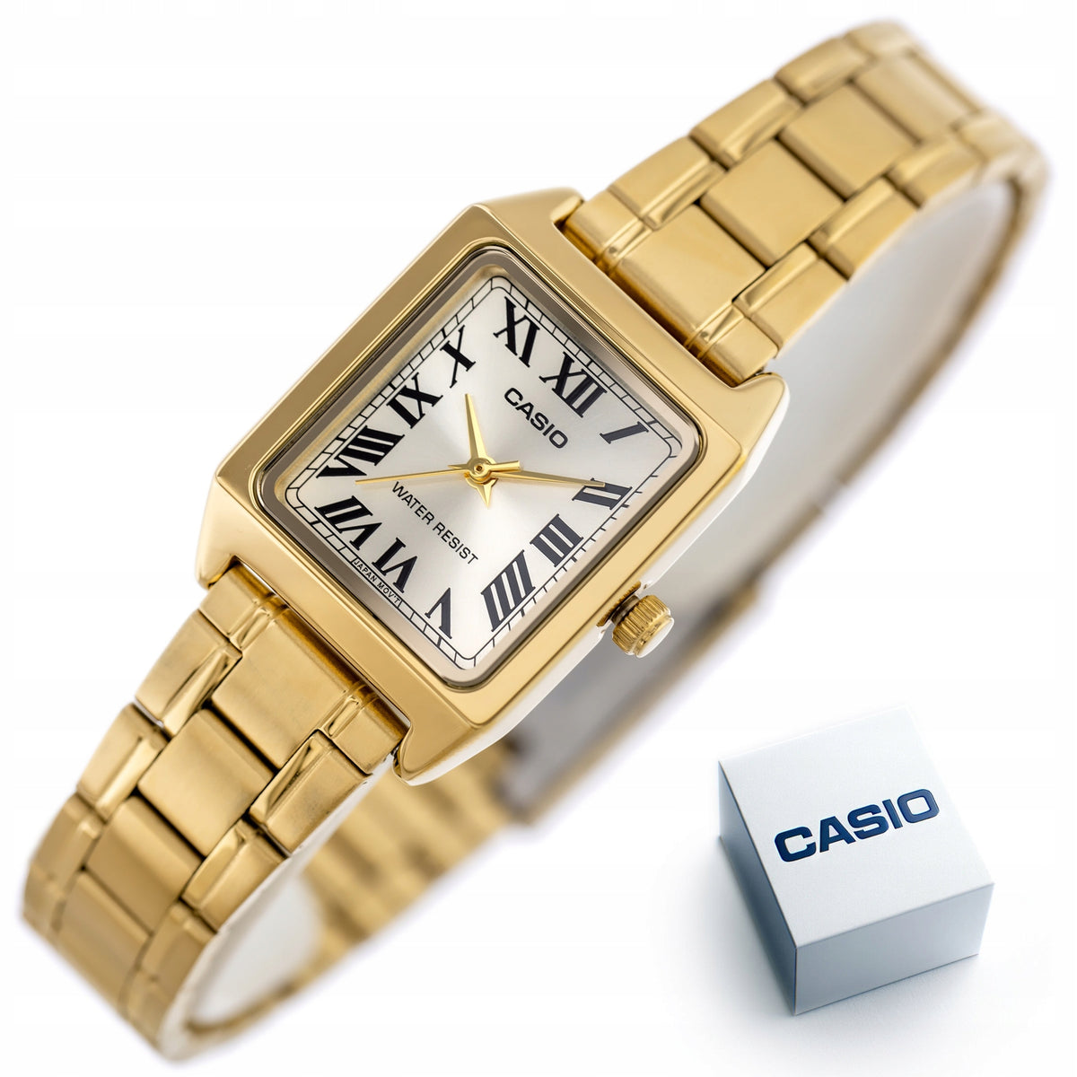 Women's Watch CASIO Gold Rectangular Retro Classic Elegant for Gift