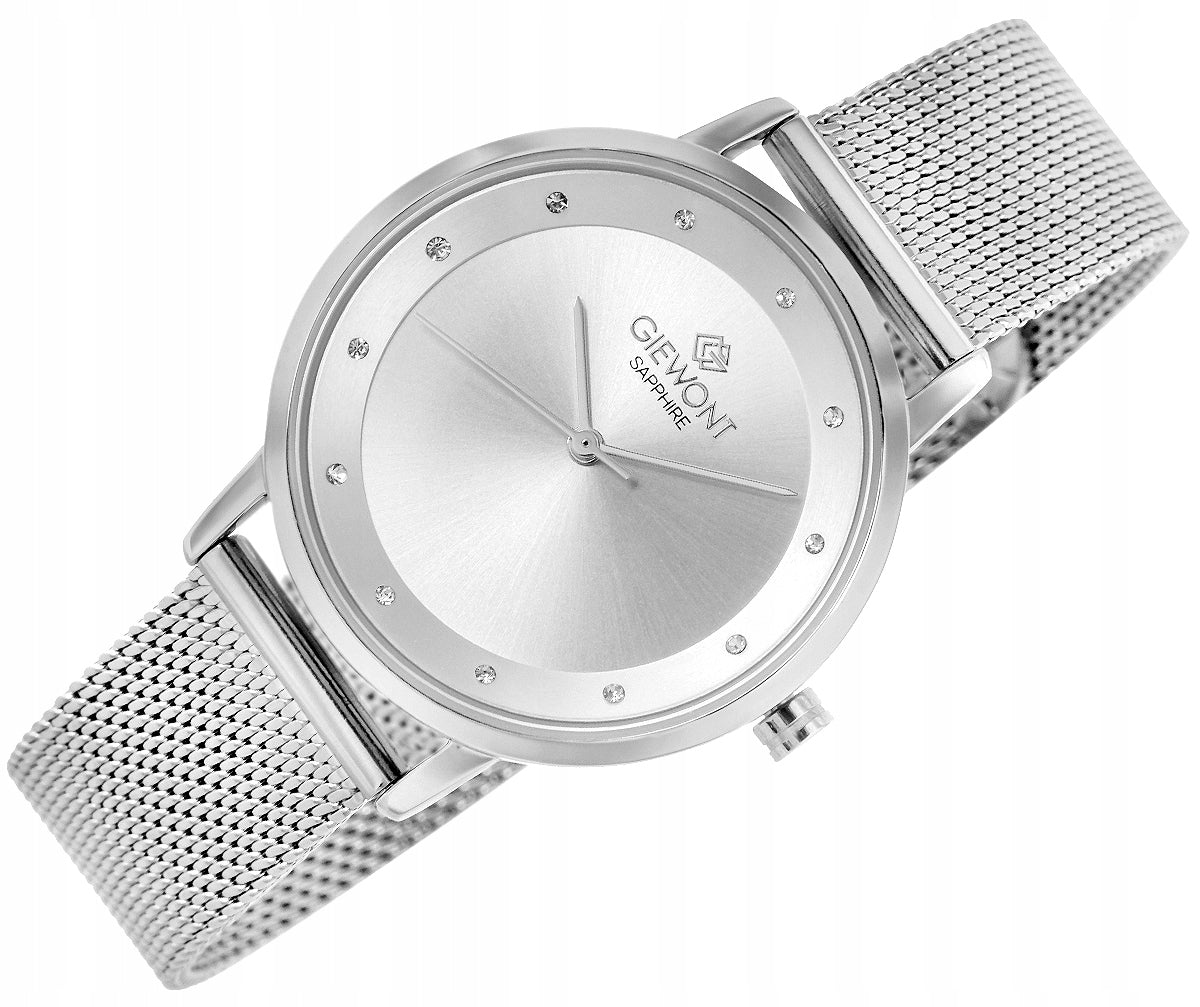 Women's Watch Giewont Sapphire Silver GW4130-B1+BOX Brand Giewont