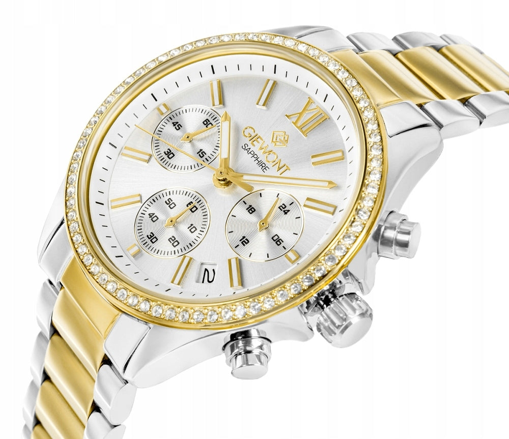 Women's Watch Giewont Sapphire Silver Gold GW3670-B4 Brand Giewont