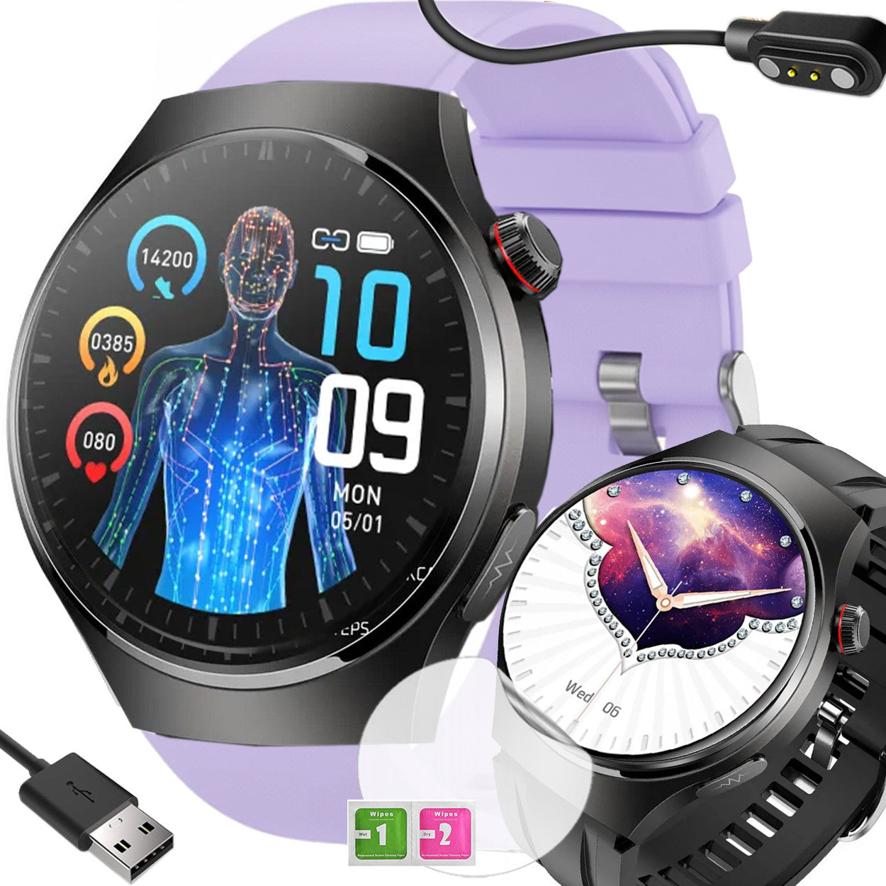 Women's Watch Health Smartwatch - Temp., 440 mAh, Stylish Gift