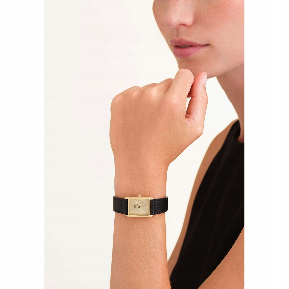 Women's Watch ROSEFIELD Black Leather Strap Classic Gift For Her Brand Rosefield