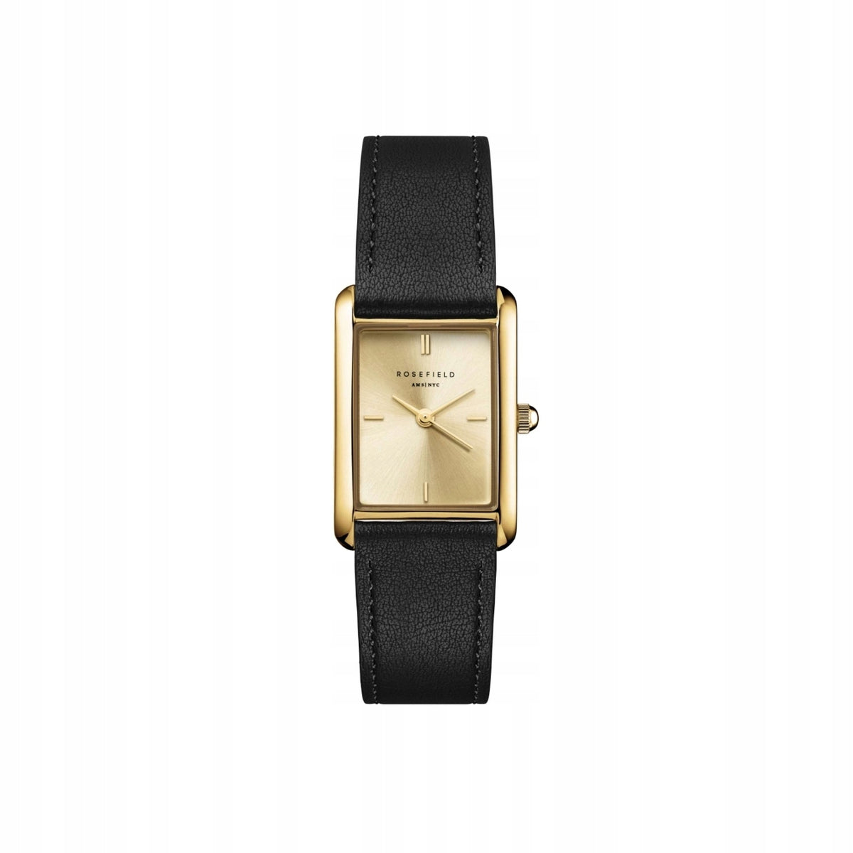 Women's Watch ROSEFIELD Black Leather Strap Classic Gift For Her