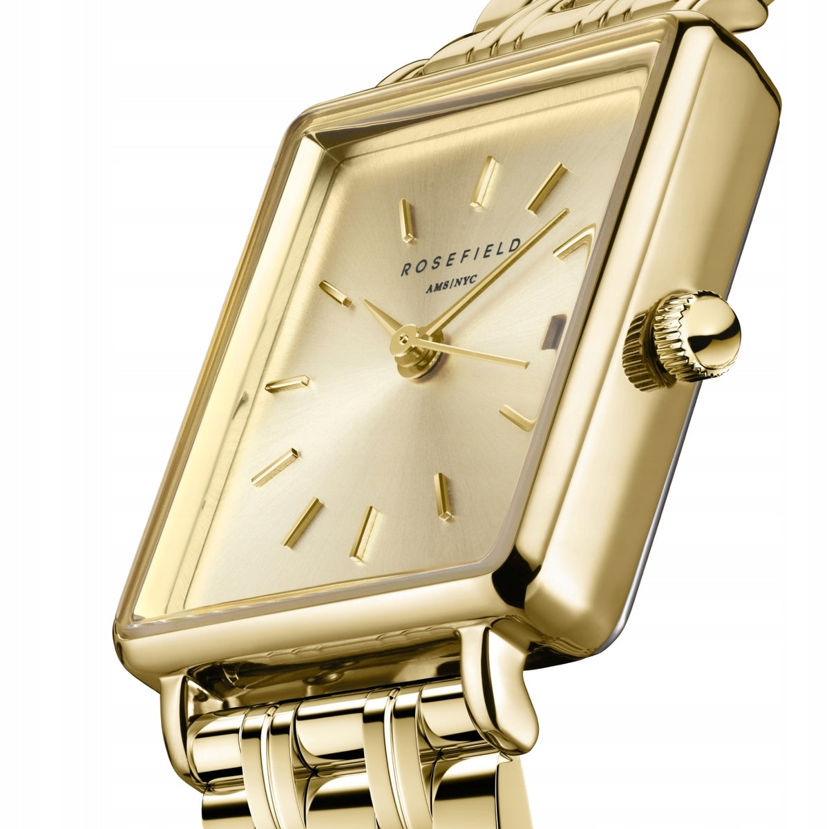 Women's Watch ROSEFIELD Square Gold Cube Fine Jewelry Gift Brand Rosefield